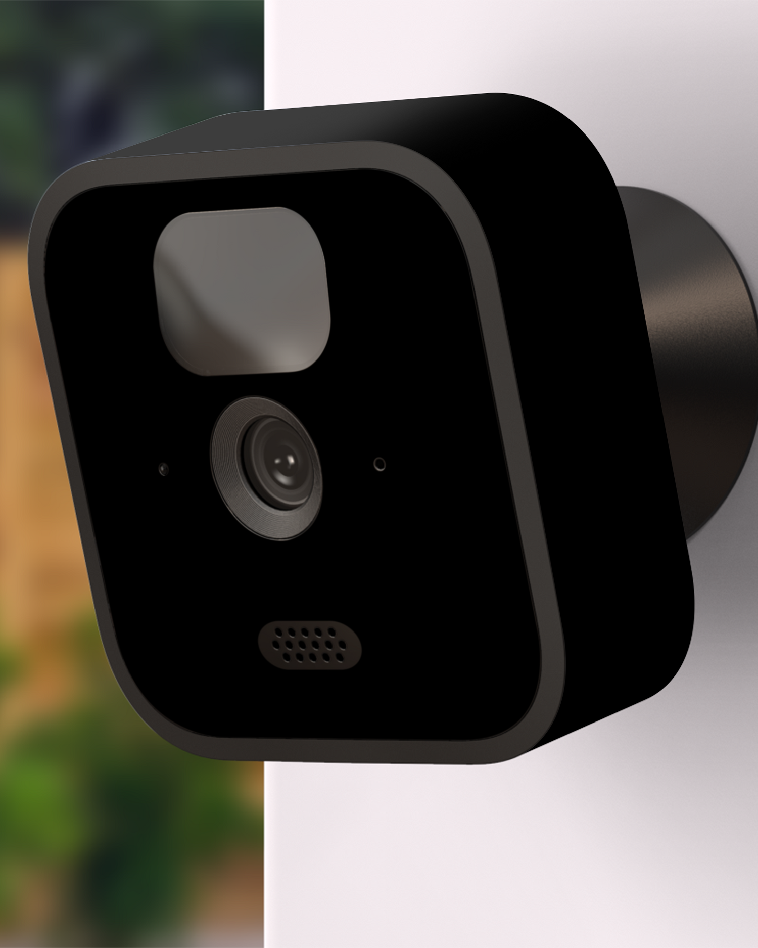 ISG Black Kamera Aufkleber Blink Outdoor (2020) an Außenwand angebracht