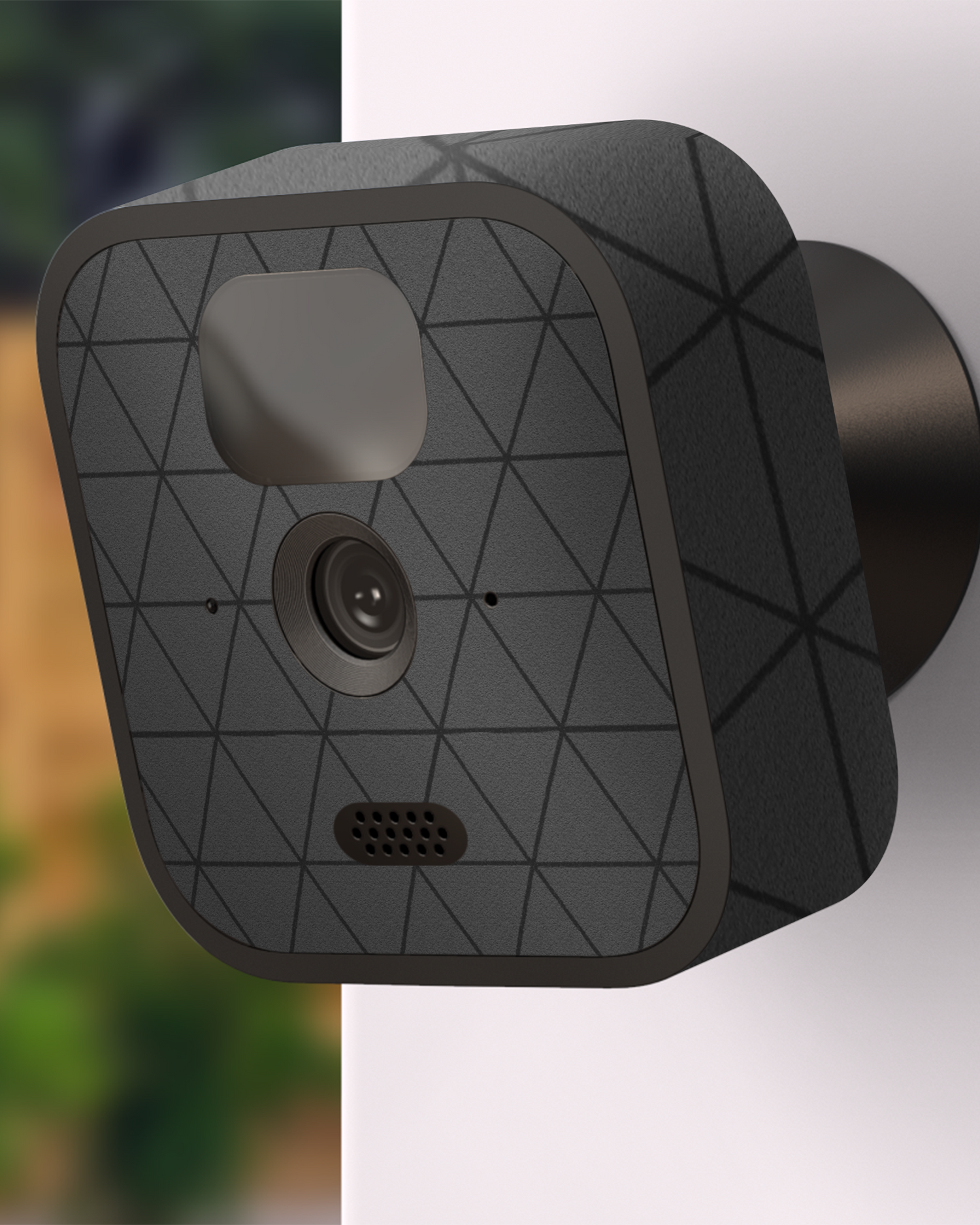 Ash Kamera Aufkleber Blink Outdoor (2020) an Außenwand angebracht