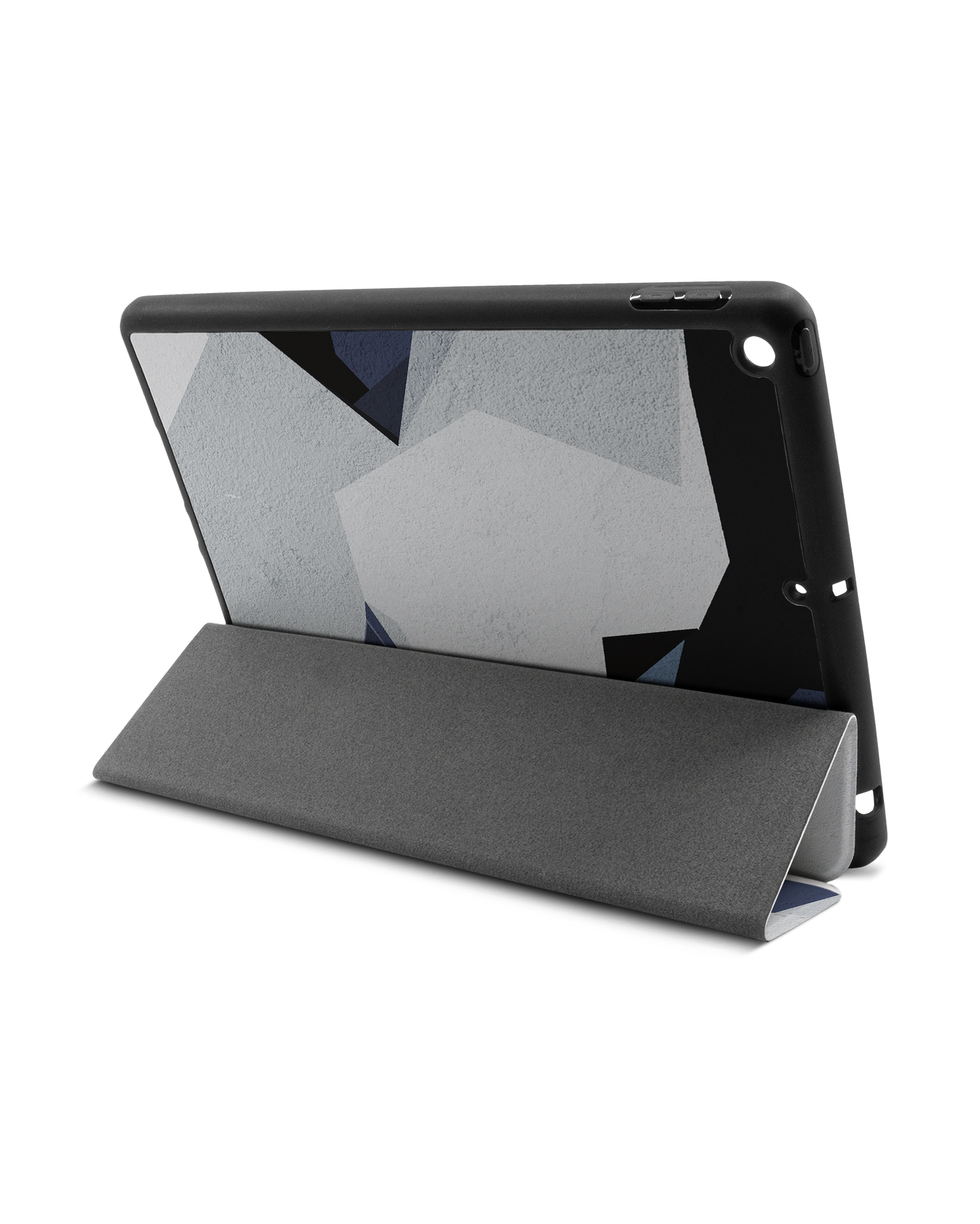 Geometric Camo Blue iPad Hülle mit Stifthalter Apple iPad 9 10.2