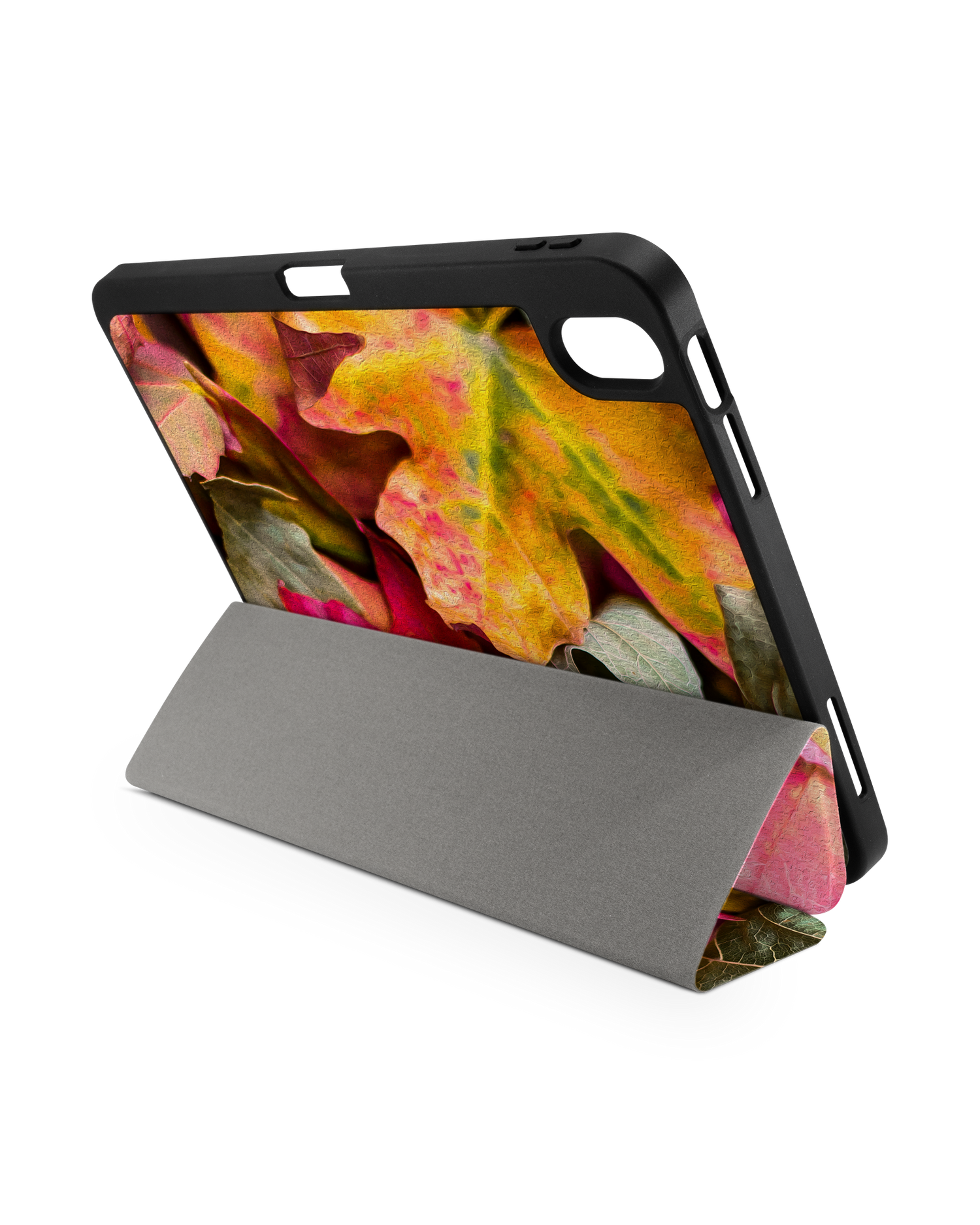 Autumn Leaves iPad Hülle mit Stifthalter für Apple iPad (10. Generation): Aufgestellt im Querformat von hinten