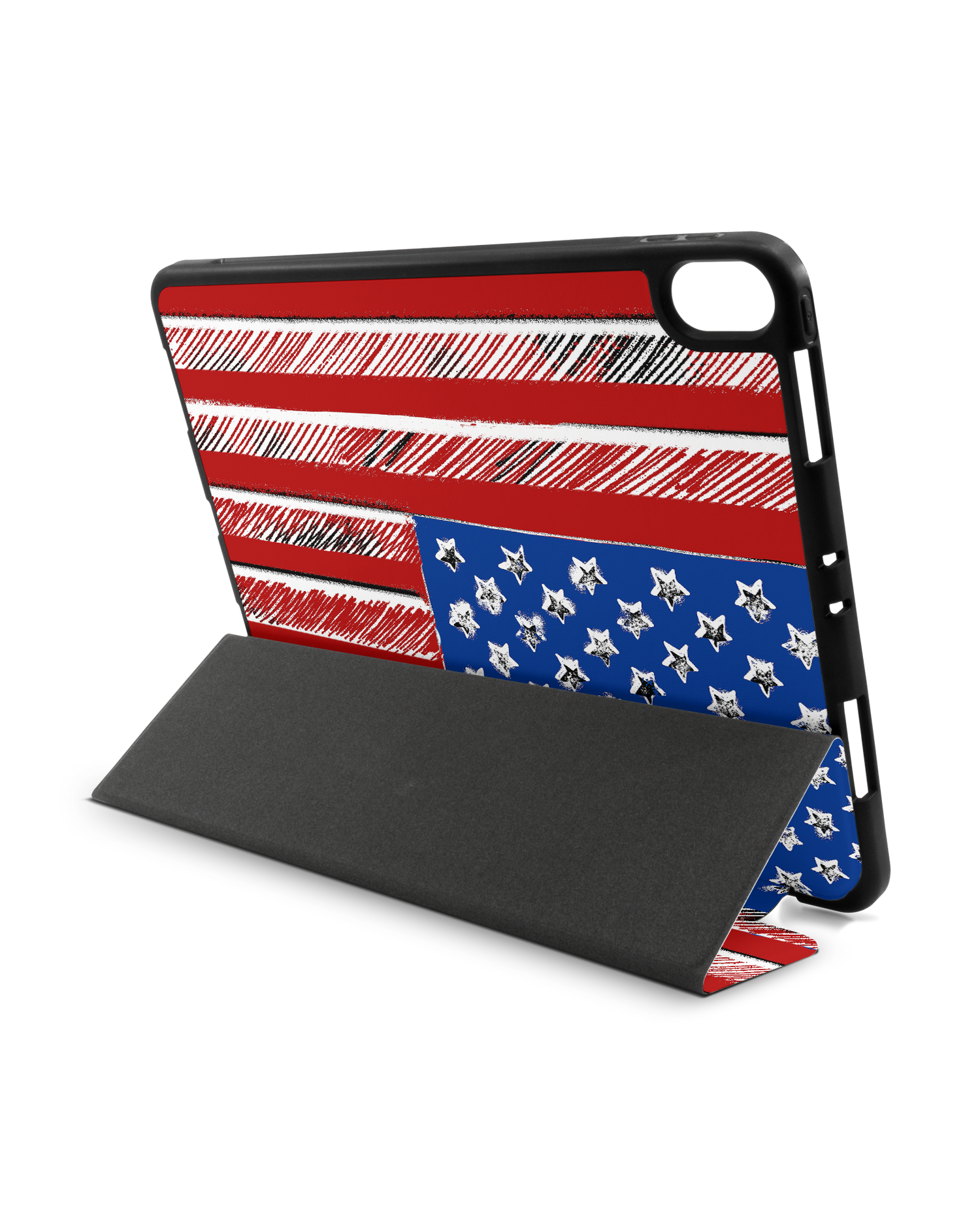 American Flag Color iPad Hülle mit Stifthalter Apple iPad Pro 11'' (2018): Aufgestellt im Querformat von hinten