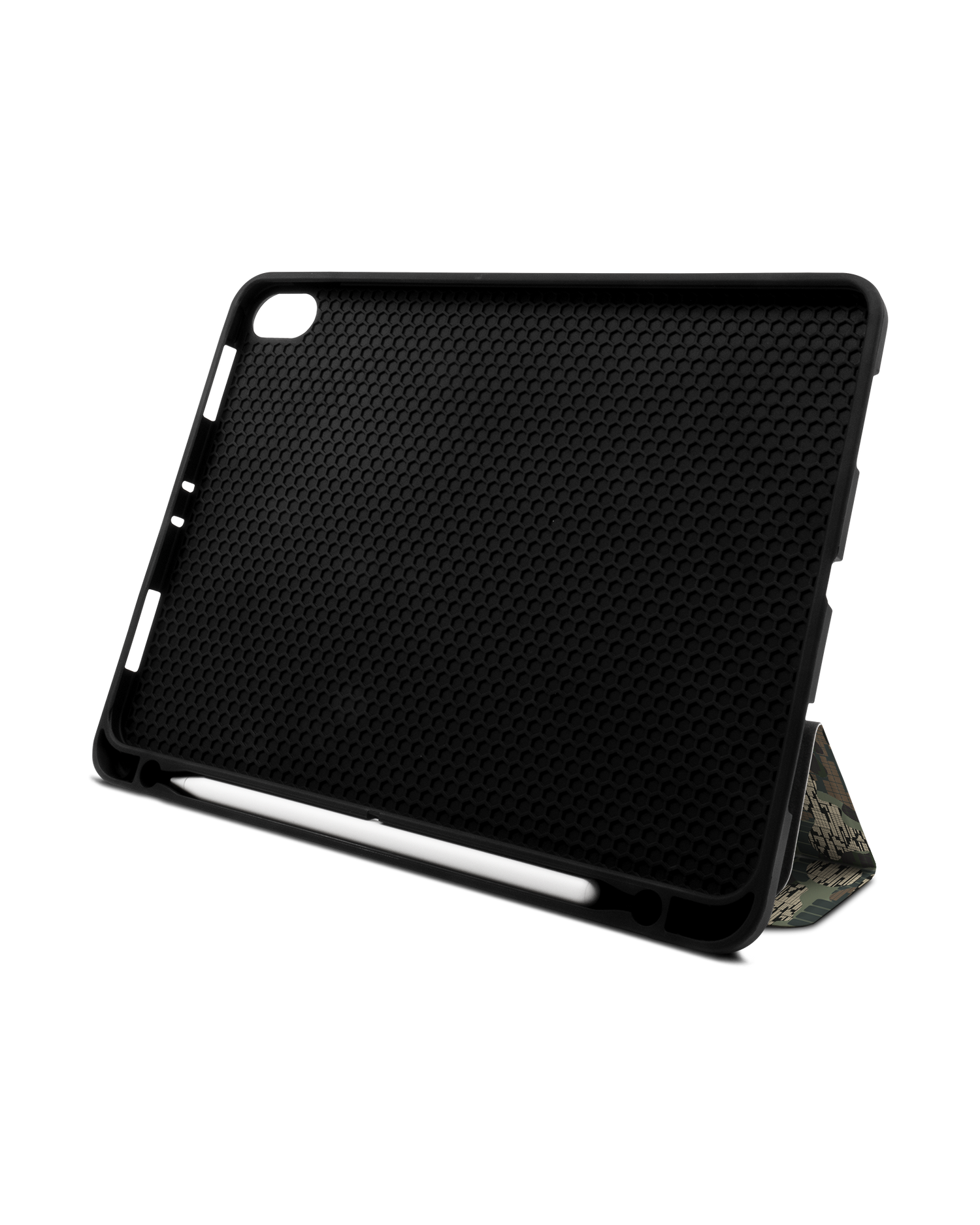 Green Camo Mix iPad Hülle mit Stifthalter Apple iPad Pro 11'' (2018): Aufgestellt im Querformat von vorne
