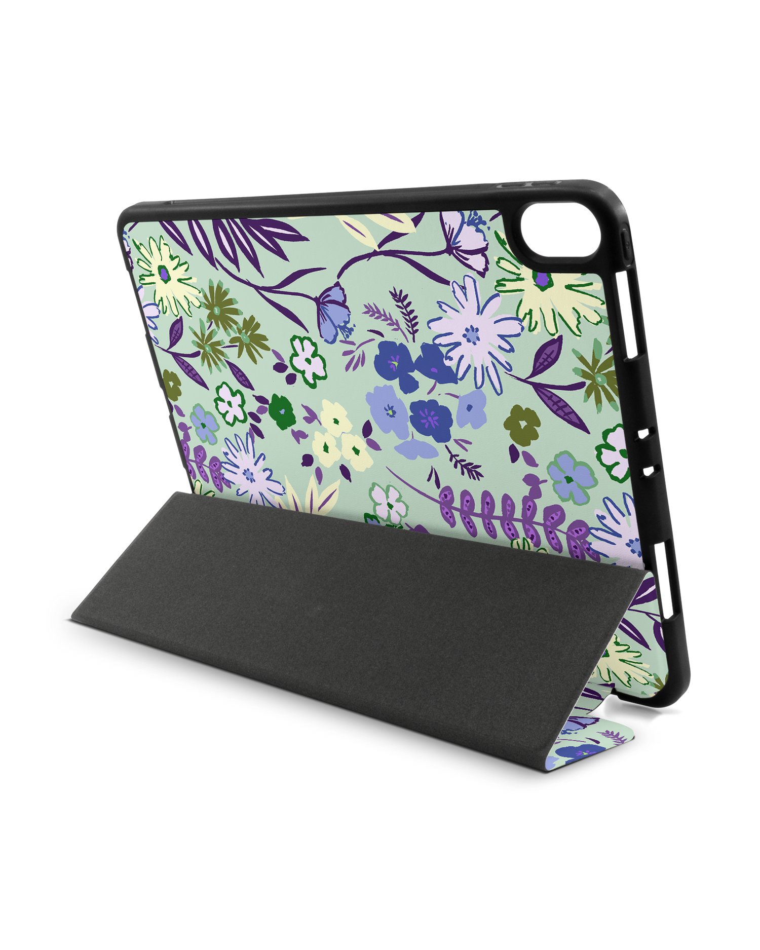 Pretty Purple Flowers iPad Hülle mit Stifthalter Apple iPad Pro 11'' (2018): Aufgestellt im Querformat von hinten