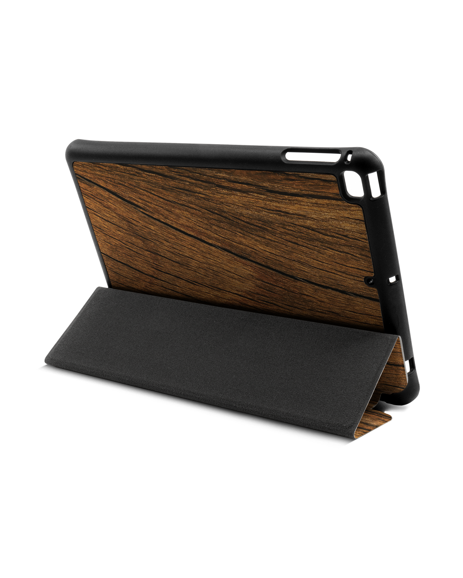 Wood iPad Hülle mit Stifthalter Apple iPad mini 5 (2019): Aufgestellt im Querformat von hinten