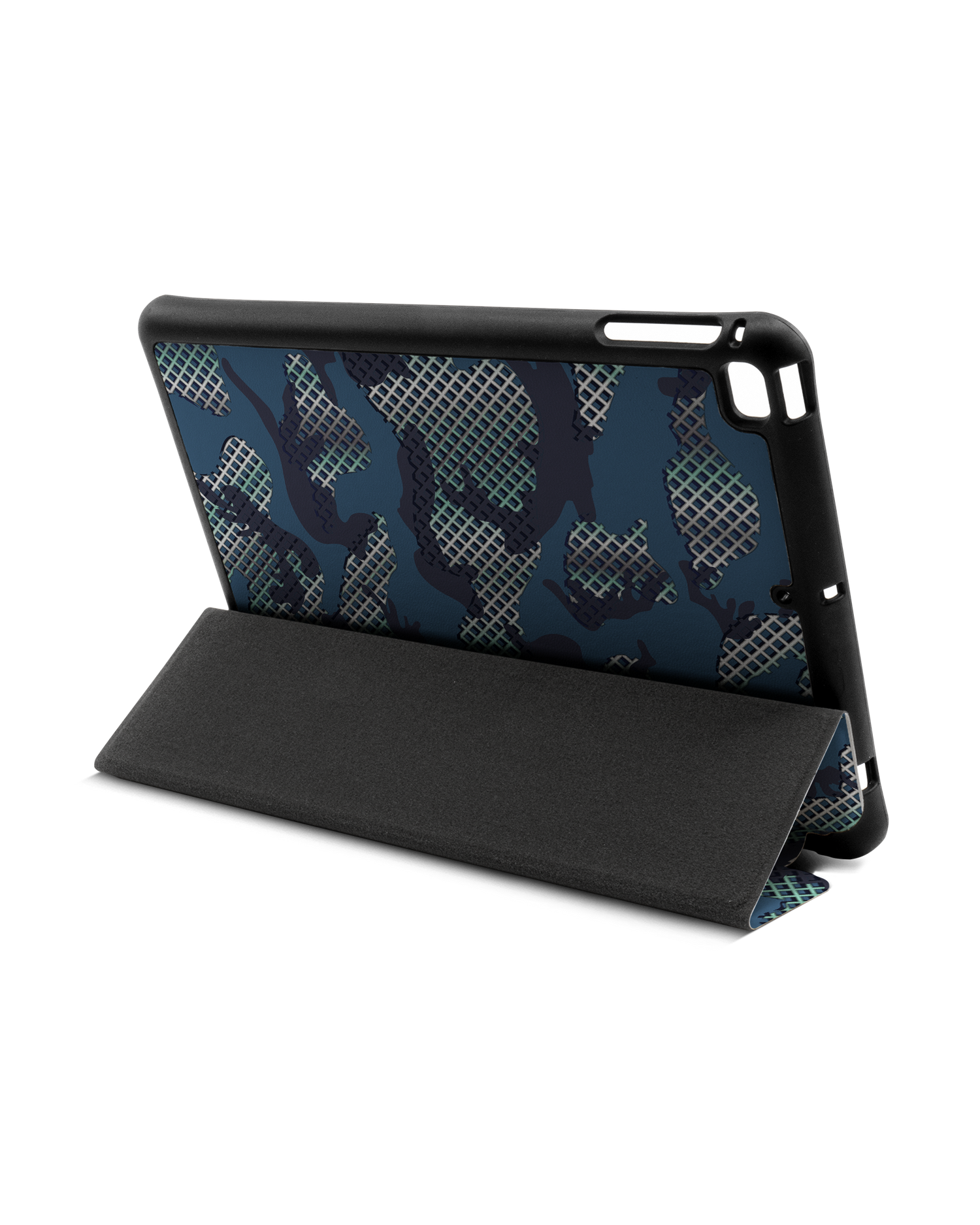 Fall Camo I iPad Hülle mit Stifthalter Apple iPad mini 5 (2019): Aufgestellt im Querformat von hinten