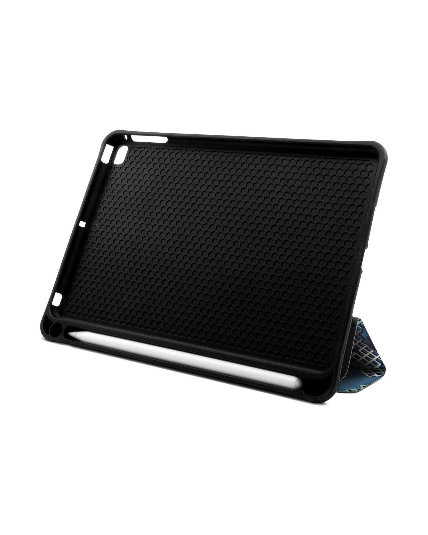 Fall Camo I iPad Hülle mit Stifthalter Apple iPad mini 5 (2019): Aufgestellt im Querformat von vorne