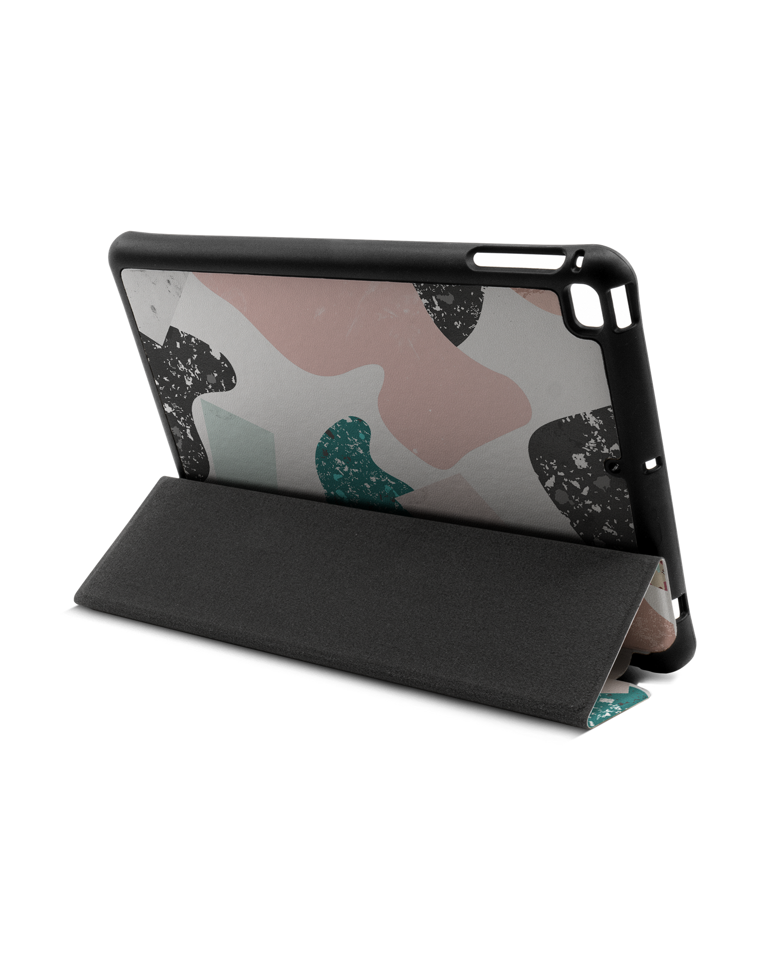 Scattered Shapes iPad Hülle mit Stifthalter Apple iPad mini 5 (2019): Aufgestellt im Querformat von hinten