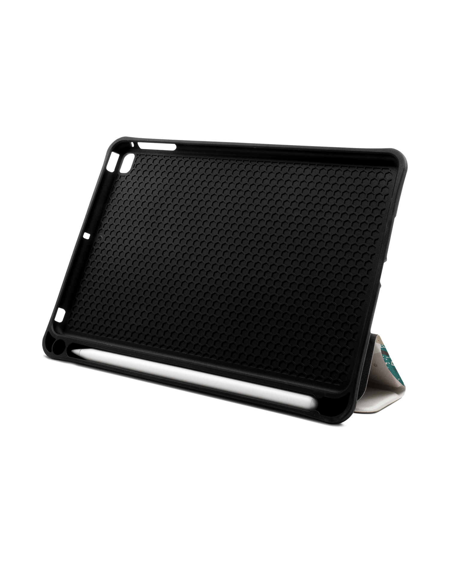 Scattered Shapes iPad Hülle mit Stifthalter Apple iPad mini 5 (2019): Aufgestellt im Querformat von vorne