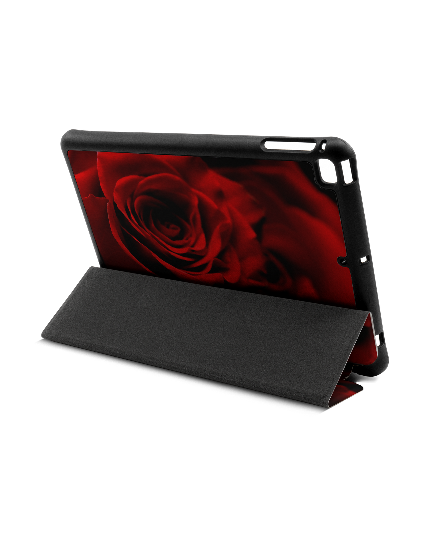 Red Roses iPad Hülle mit Stifthalter Apple iPad mini 5 (2019): Aufgestellt im Querformat von hinten