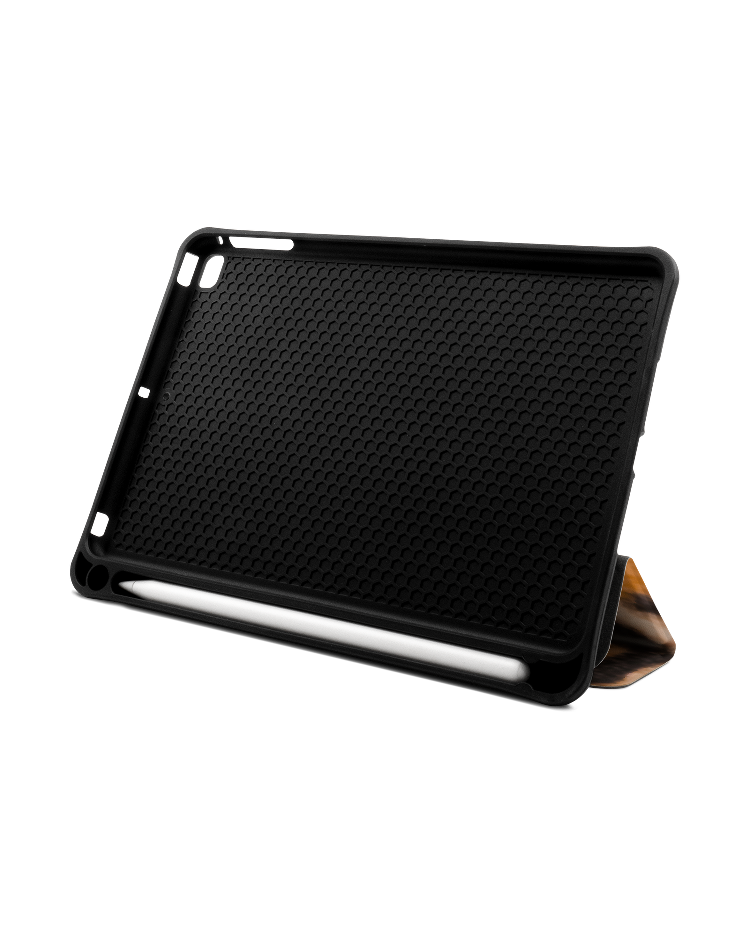 Leopard Pattern iPad Hülle mit Stifthalter Apple iPad mini 5 (2019): Aufgestellt im Querformat von vorne