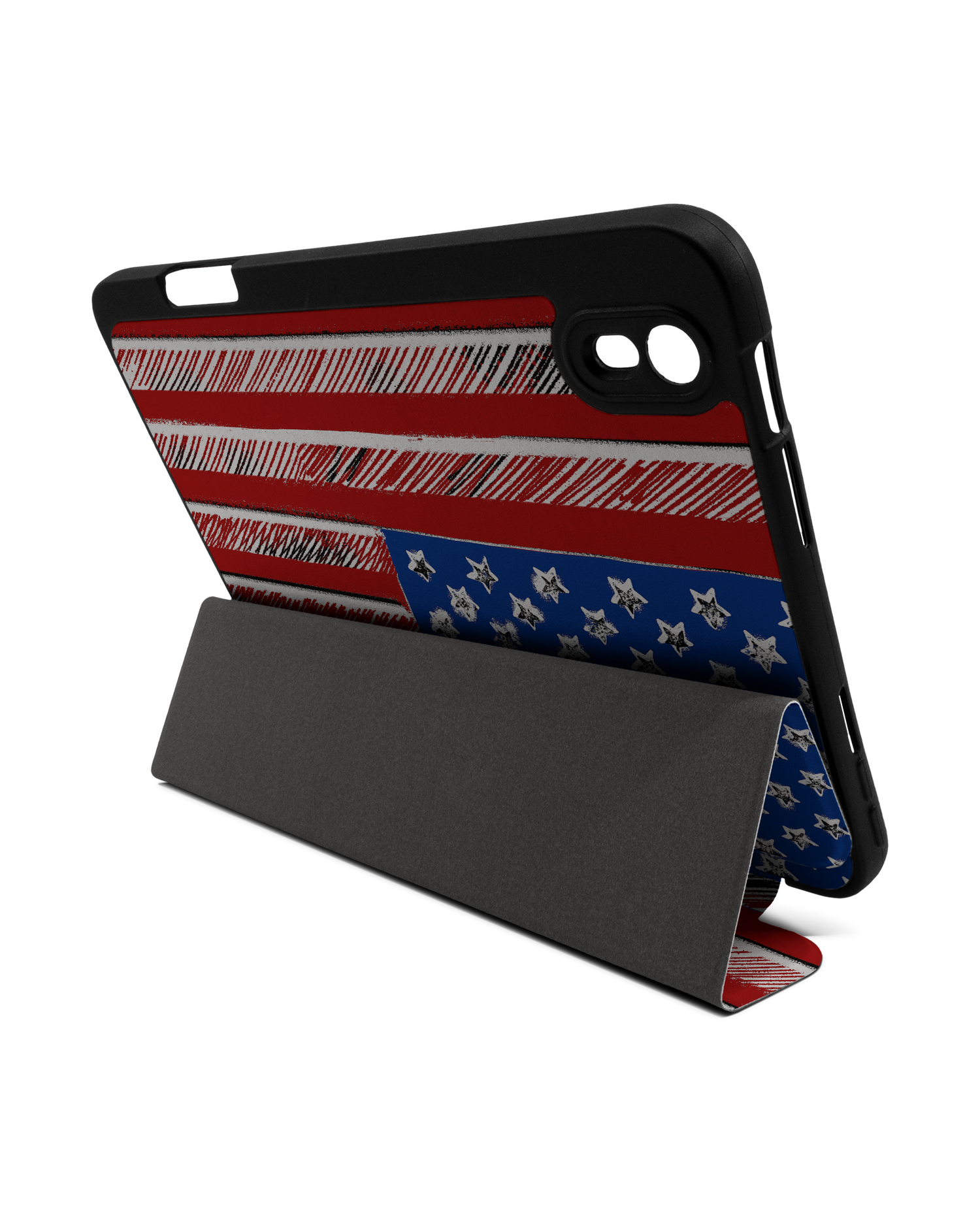 American Flag Color iPad Hülle mit Stifthalter Apple iPad mini 6 (2021): Aufgestellt im Querformat von hinten