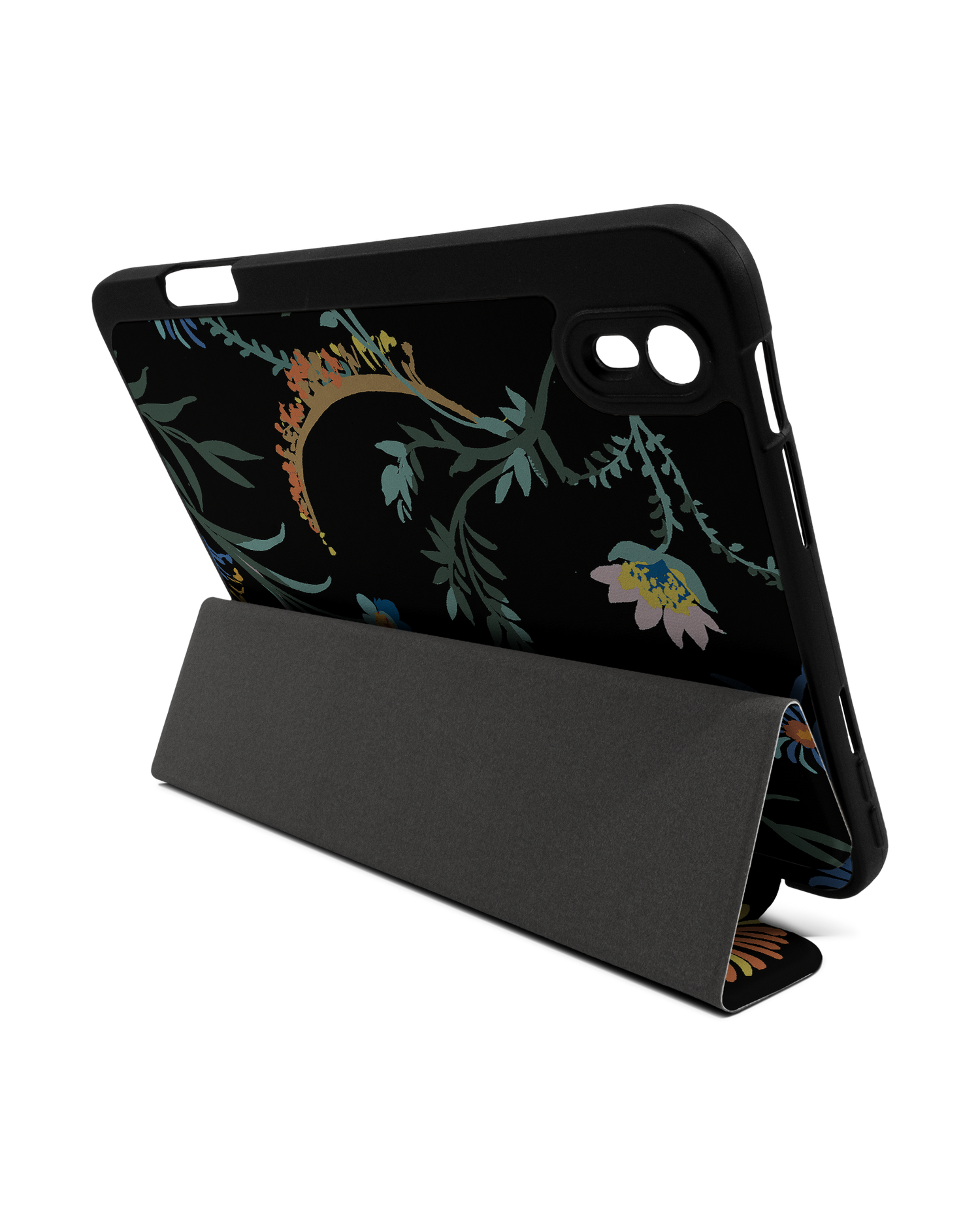 Woodland Spring Floral iPad Hülle mit Stifthalter Apple iPad mini 6 (2021): Aufgestellt im Querformat von hinten