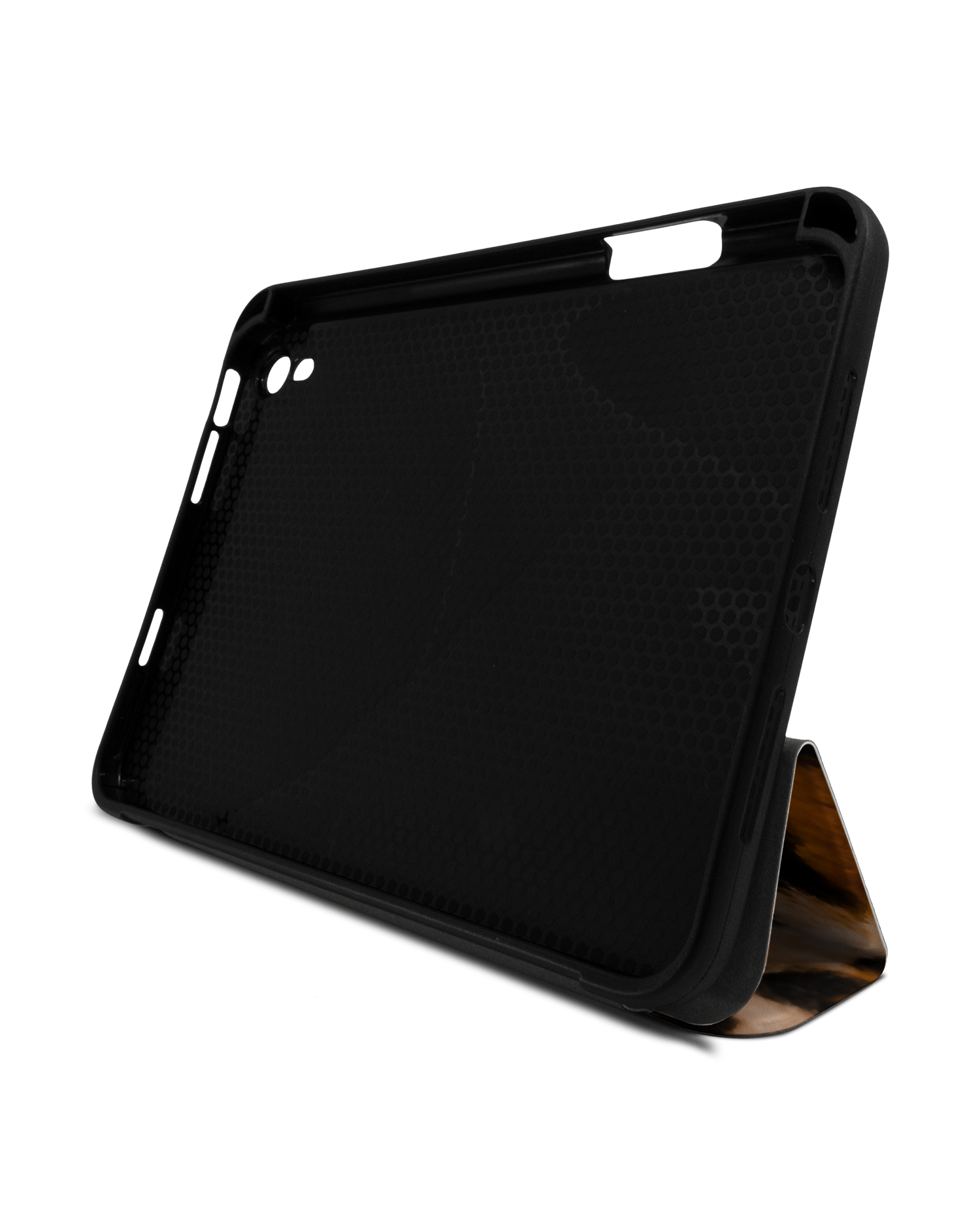 Leopard Pattern iPad Hülle mit Stifthalter Apple iPad mini 6 (2021): Aufgestellt im Querformat von vorne
