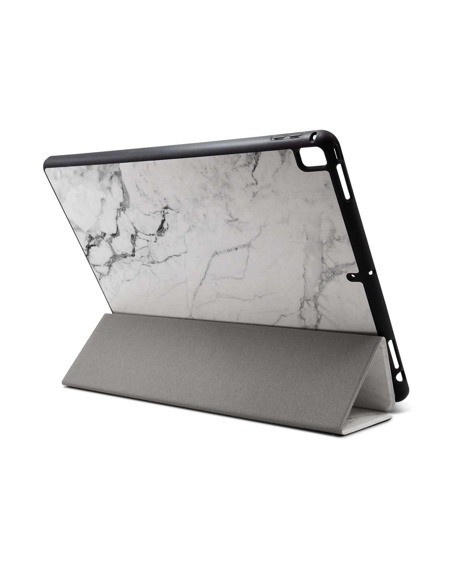 White Marble iPad Hülle mit Stifthalter für Apple iPad Pro 2 12.9'' (2017): Aufgestellt im Querformat von hinten