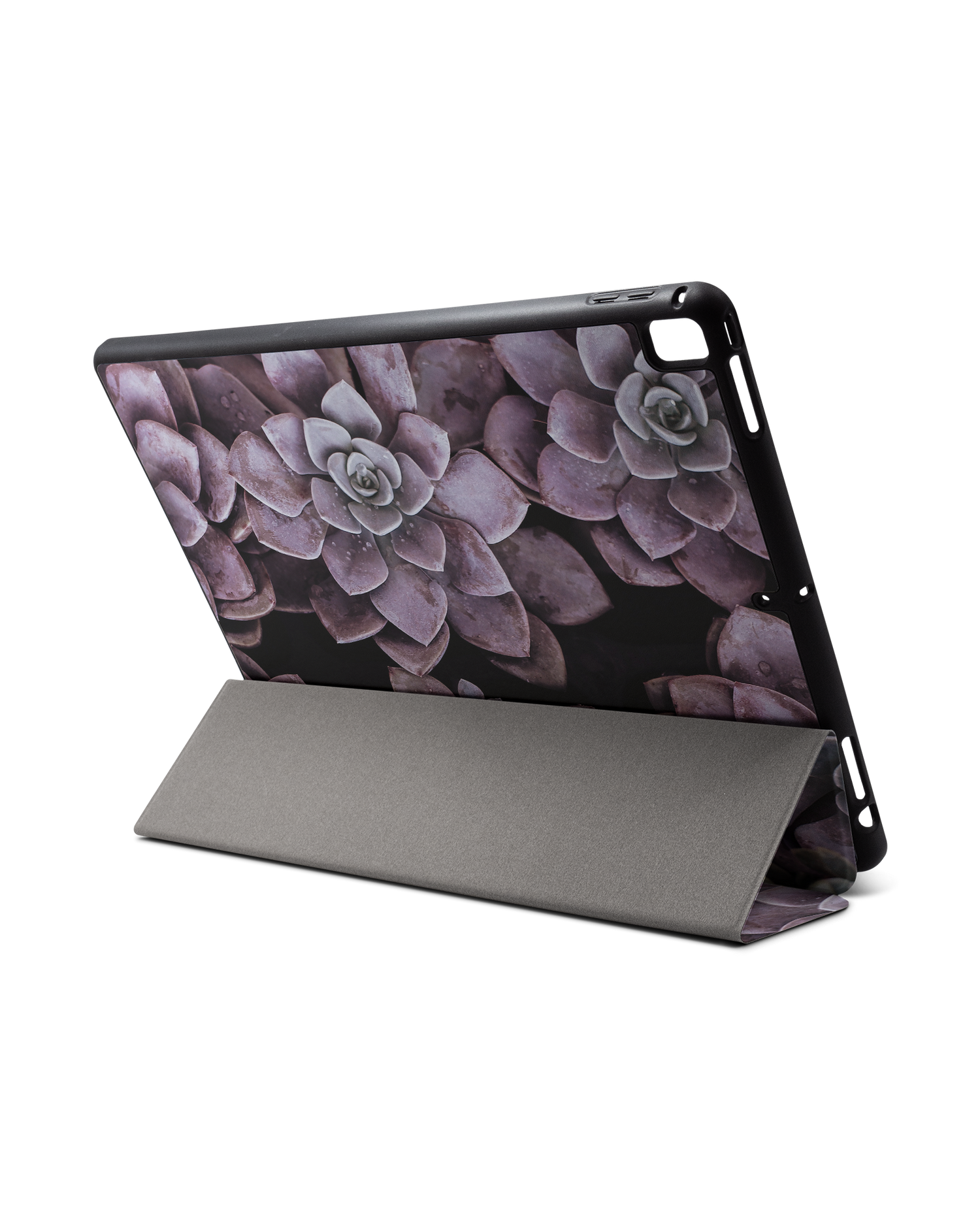 Purple Succulents iPad Hülle mit Stifthalter für Apple iPad Pro 2 12.9'' (2017): Aufgestellt im Querformat von hinten