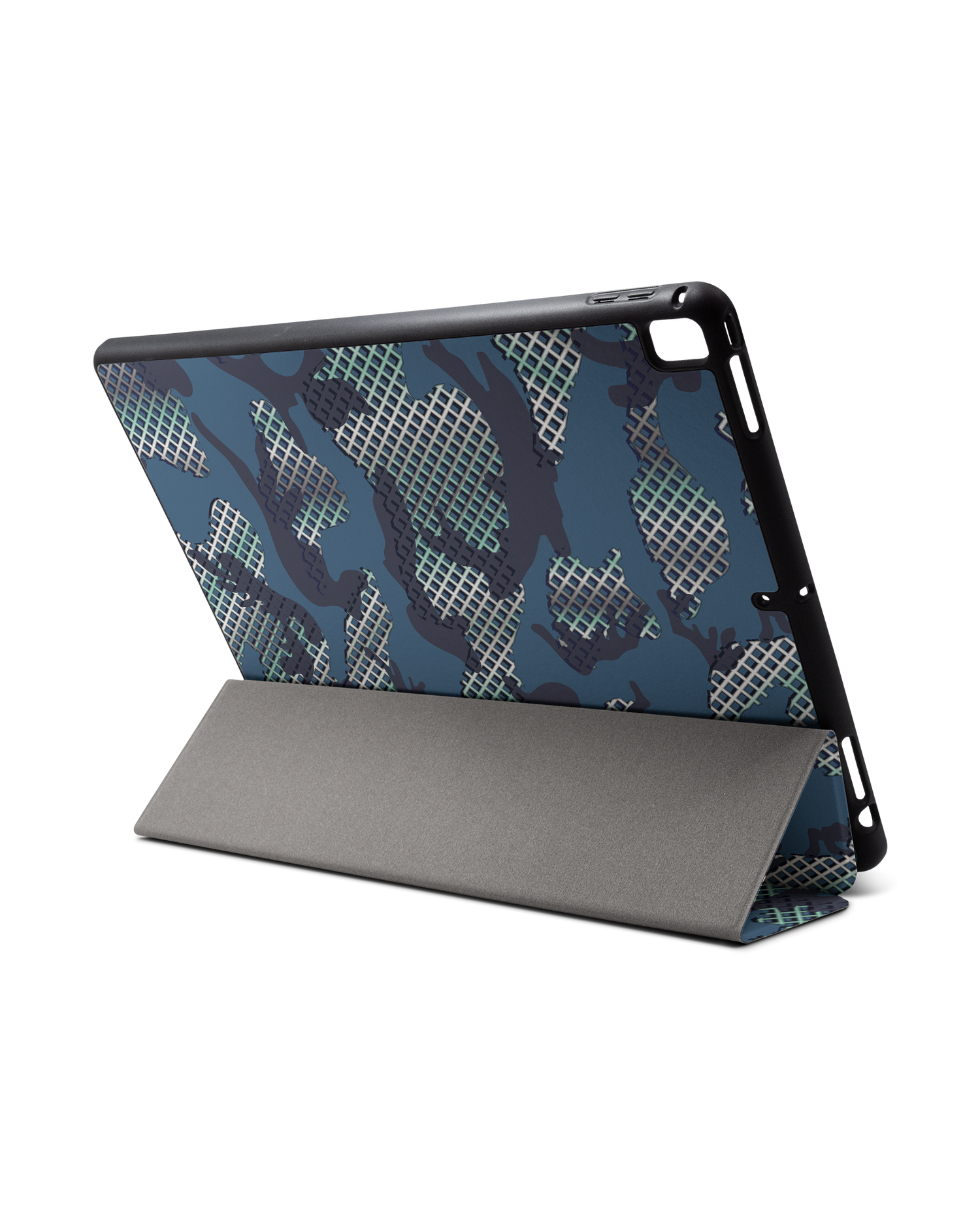 Fall Camo I iPad Hülle mit Stifthalter für Apple iPad Pro 2 12.9'' (2017): Aufgestellt im Querformat von hinten