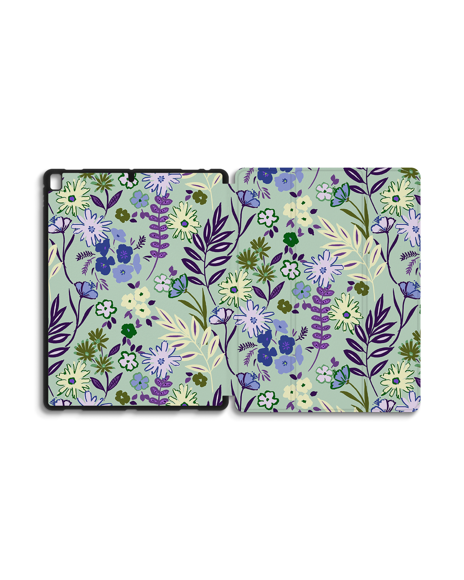 Pretty Purple Flowers iPad Hülle mit Stifthalter für Apple iPad Pro 2 12.9'' (2017): Geöffnet Außenansicht
