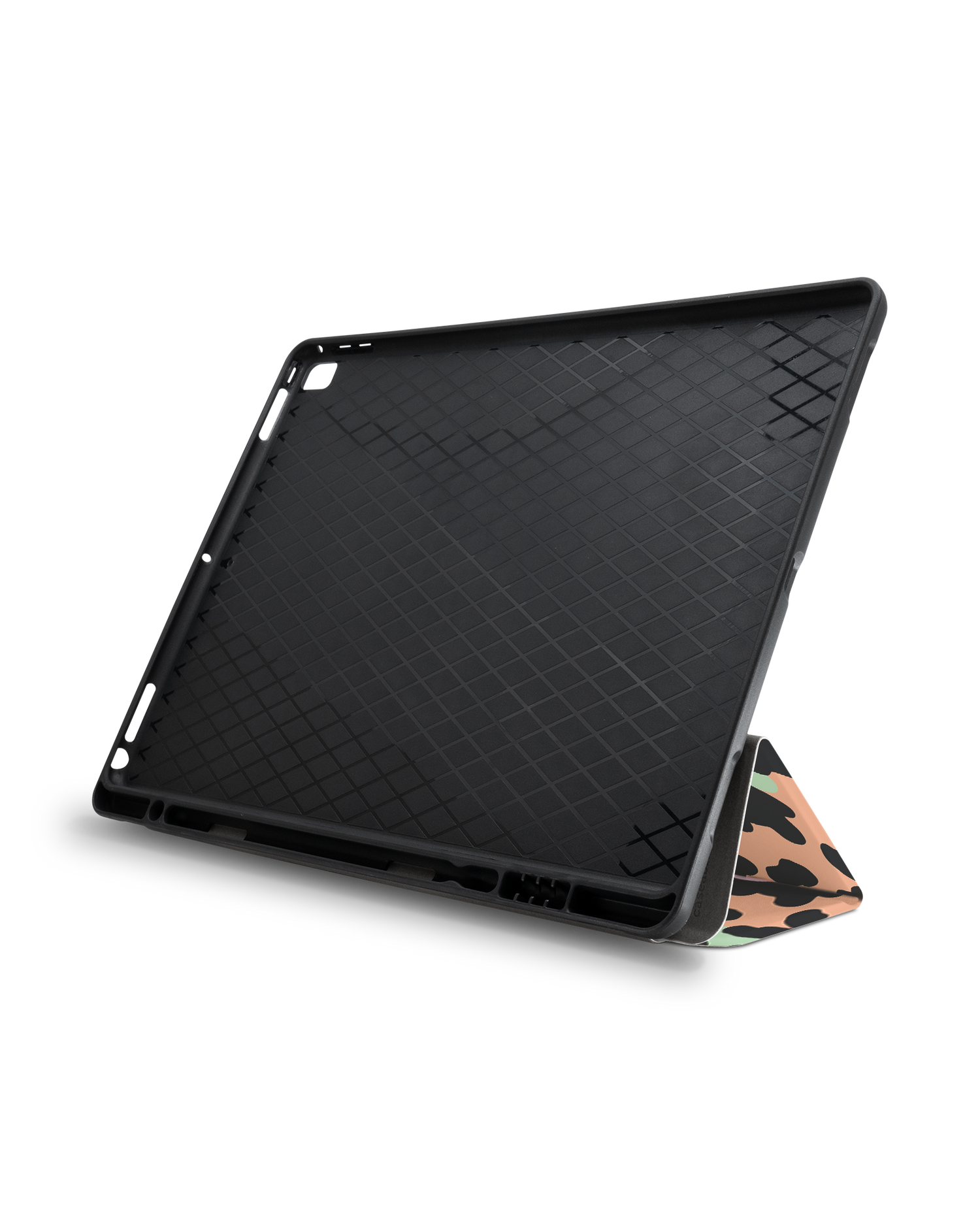 Leopard Peace Palms iPad Hülle mit Stifthalter für Apple iPad Pro 2 12.9'' (2017): Aufgestellt im Querformat von vorne