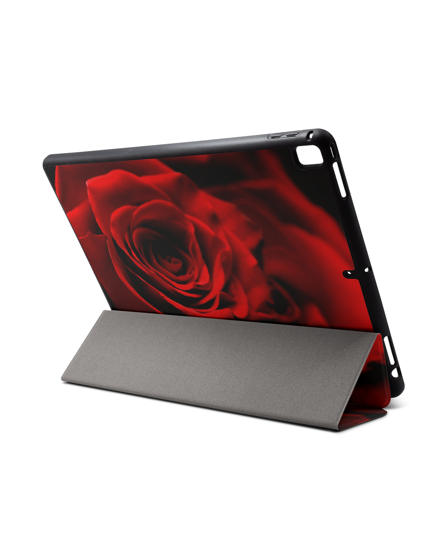 Red Roses iPad Hülle mit Stifthalter für Apple iPad Pro 2 12.9'' (2017): Aufgestellt im Querformat von hinten