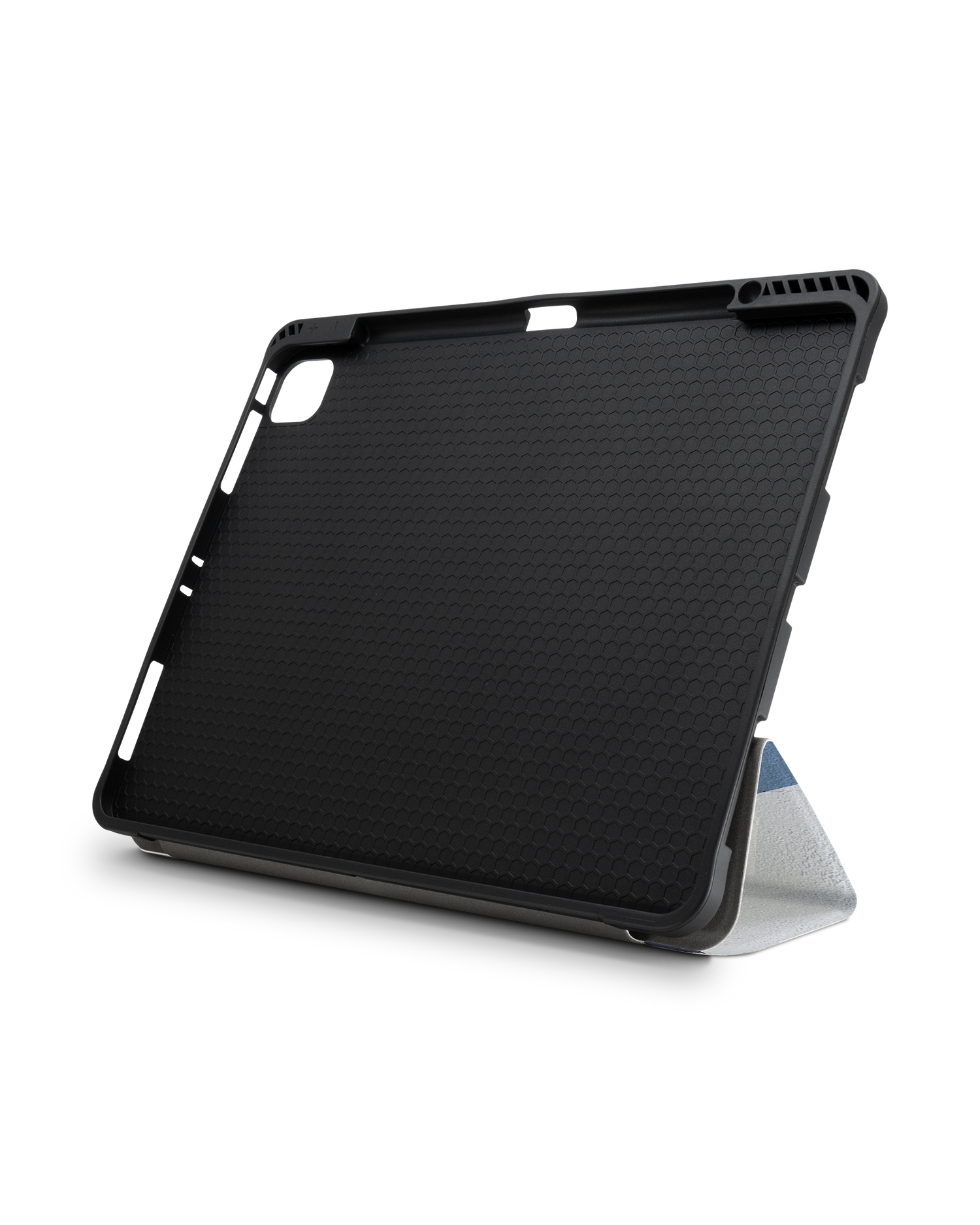 Geometric Camo Blue iPad Hülle mit Stifthalter für Apple iPad Pro 6 12.9