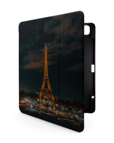 Eiffel Tower By Night iPad Hülle mit Stifthalter für Apple iPad Pro 6 12.9" (2022), Apple iPad Pro 5 12.9" (2021), Apple iPad Pro 4 12.9" (2020)