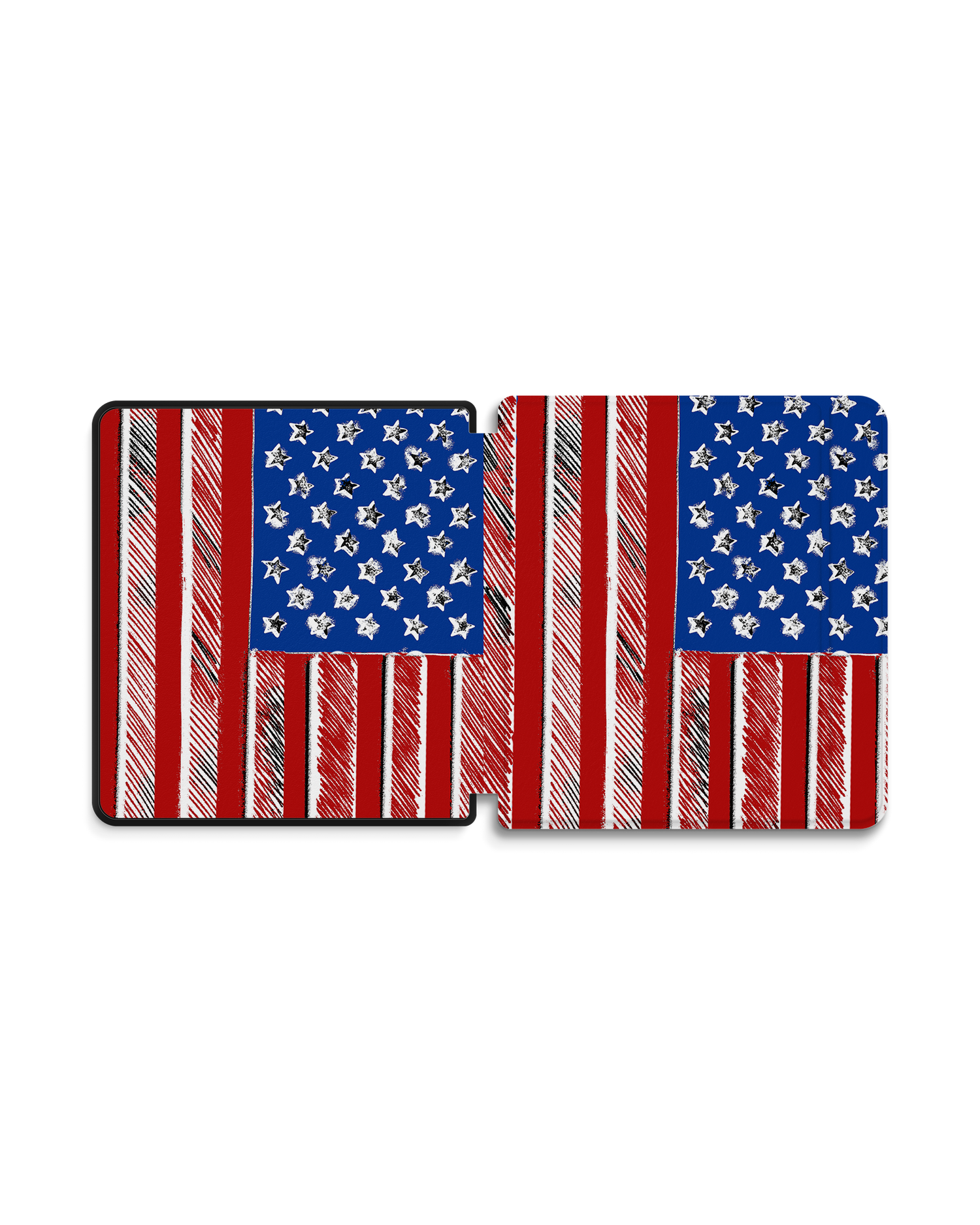 American Flag Color eBook Reader Smart Case für tolino epos 2: Geöffnet Außenansicht