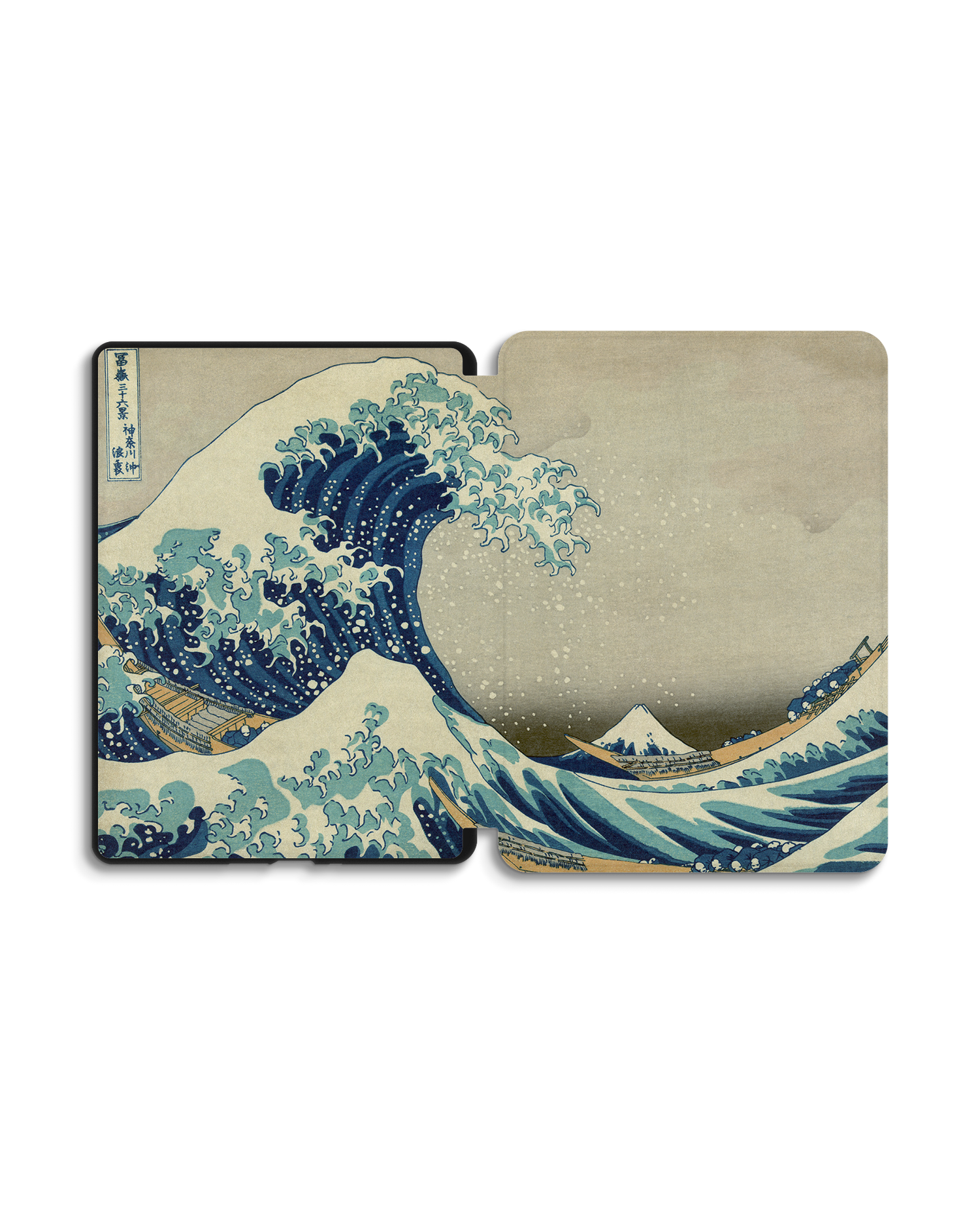 Great Wave Off Kanagawa By Hokusai eBook-Reader Smart Case für Amazon Kindle Paperwhite 5 (2021), Amazon Kindle Paperwhite 5 Signature Edition (2021): Geöffnet Außenansicht
