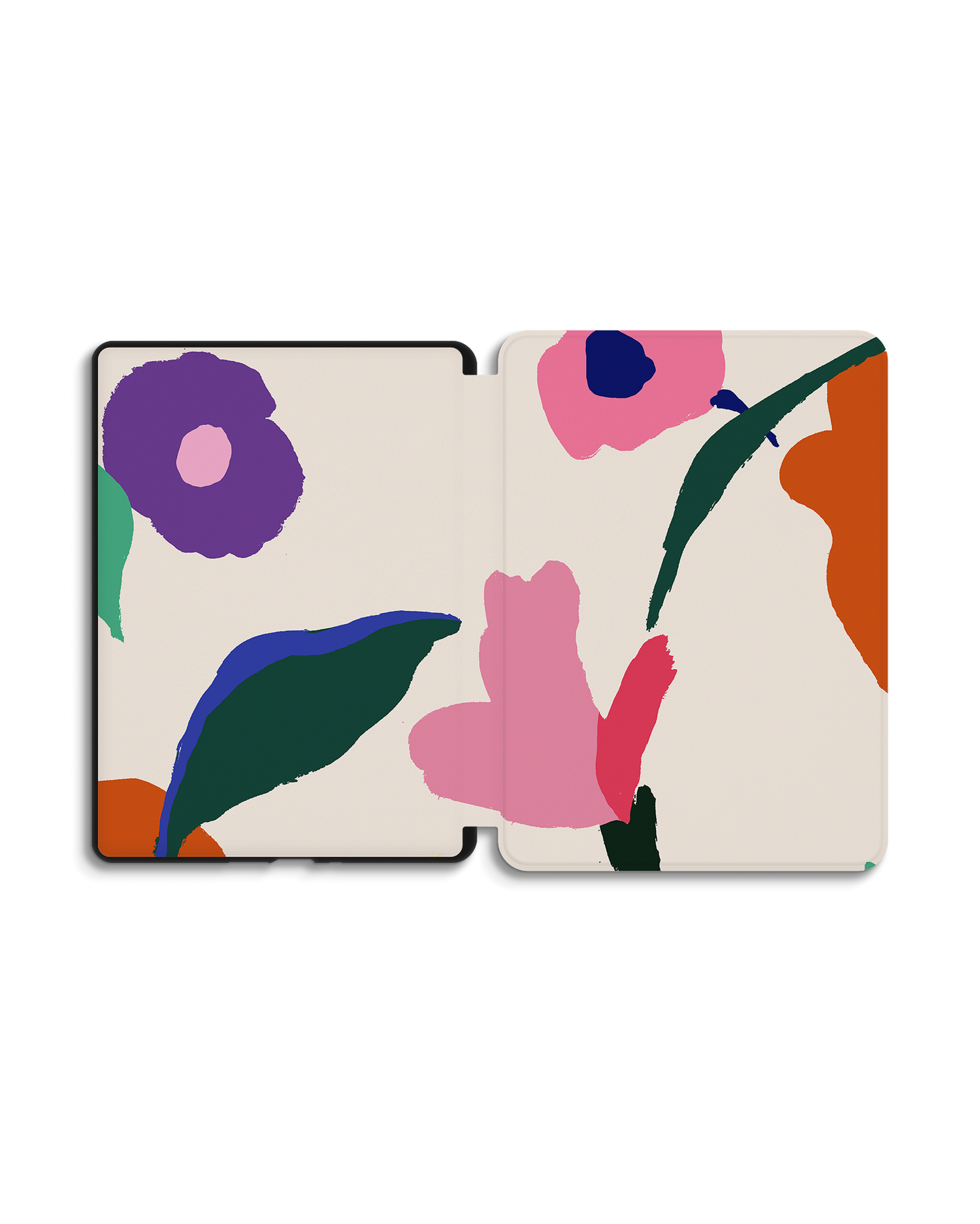 Handpainted Blooms eBook-Reader Smart Case für Amazon Kindle Paperwhite 5 (2021), Amazon Kindle Paperwhite 5 Signature Edition (2021): Geöffnet Außenansicht