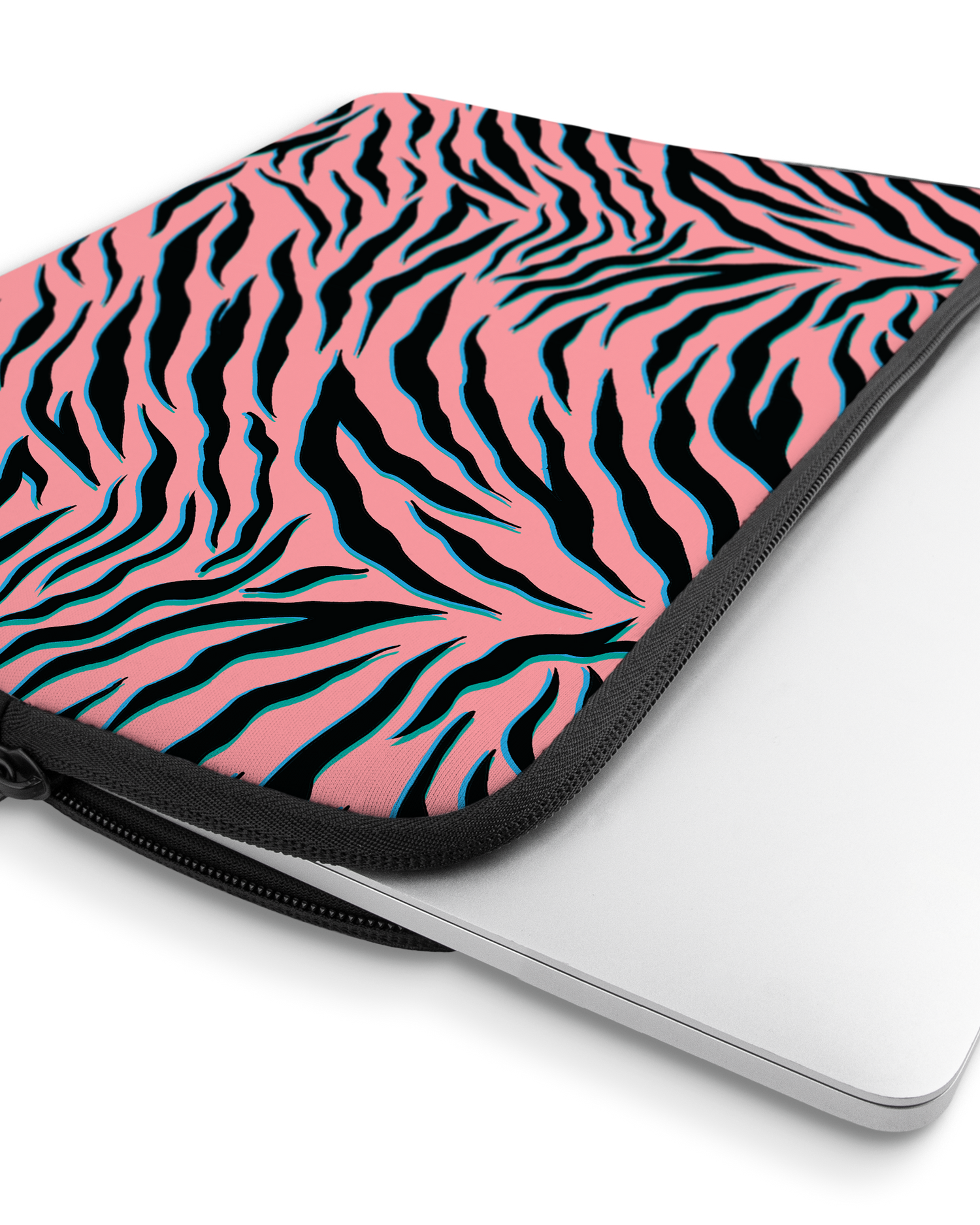 Pink Zebra Laptophülle 13 Zoll mit Gerät im Inneren