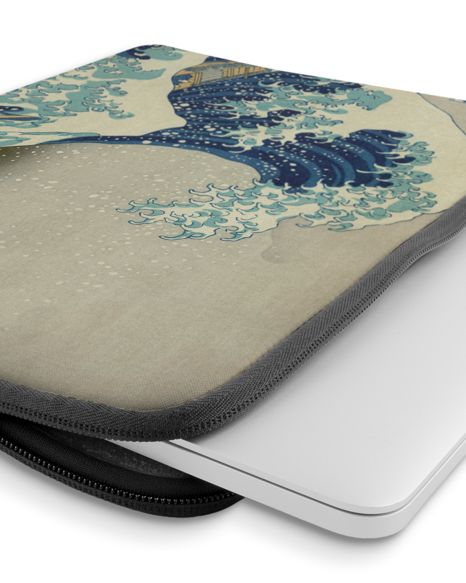 Great Wave Off Kanagawa By Hokusai Laptophülle 14 Zoll mit Gerät im Inneren
