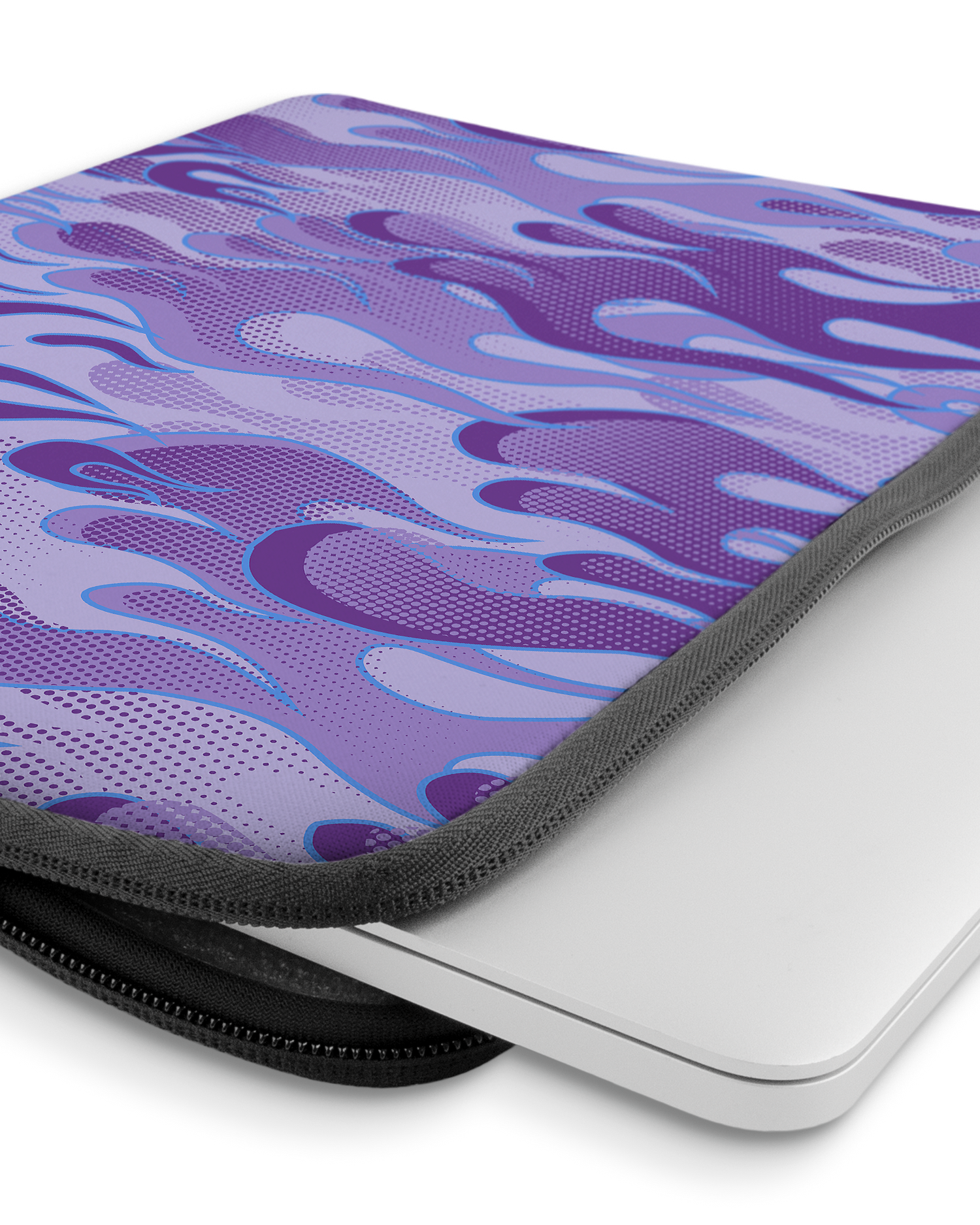 Purple Flames Laptophülle 14 Zoll mit Gerät im Inneren