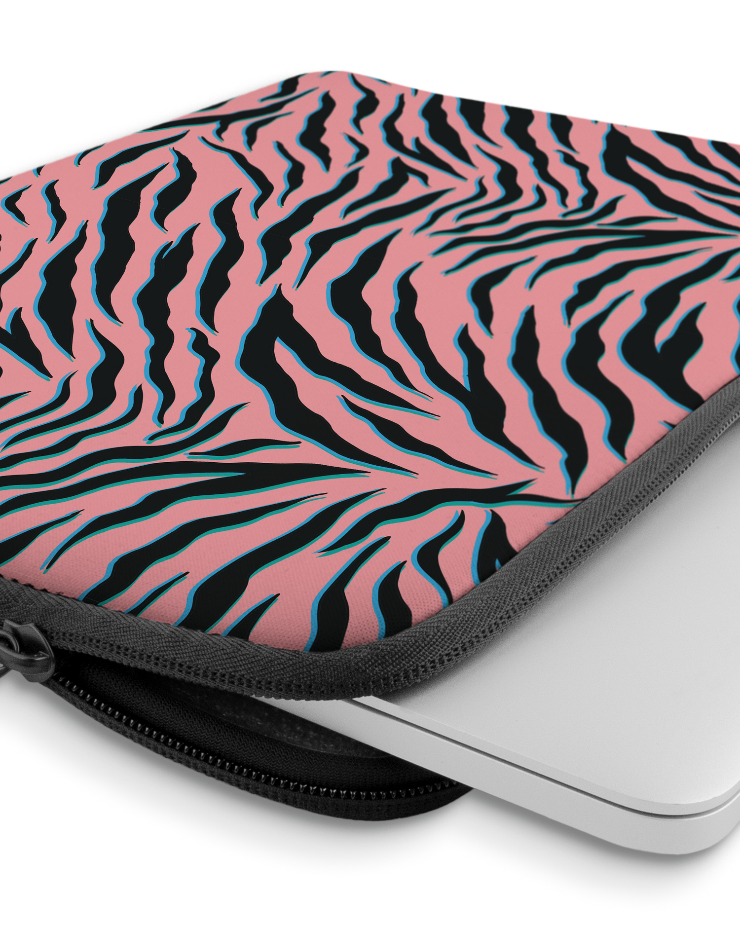 Pink Zebra Laptophülle 13-14 Zoll mit Gerät im Inneren