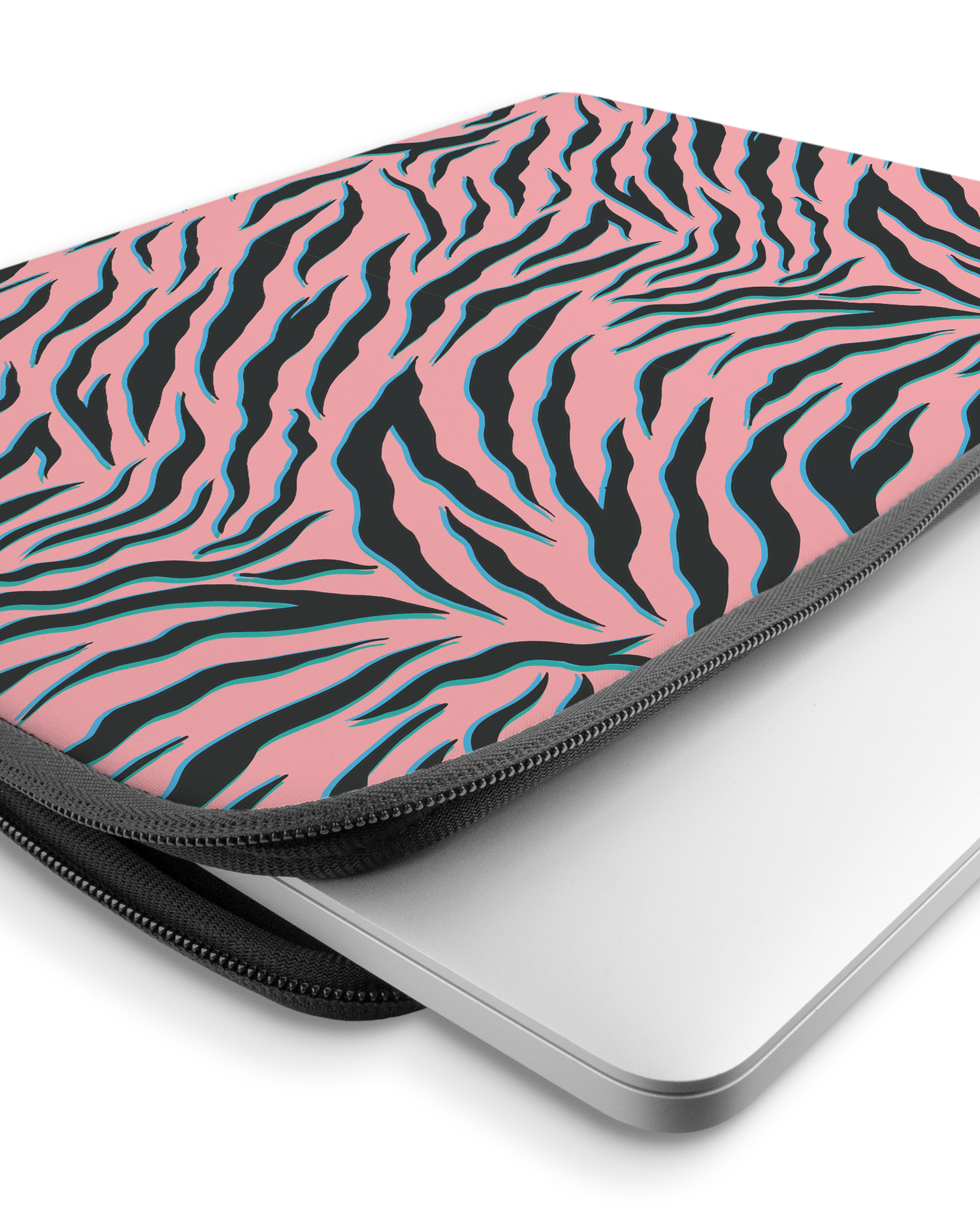 Pink Zebra Laptophülle 15-16 Zoll mit Gerät im Inneren