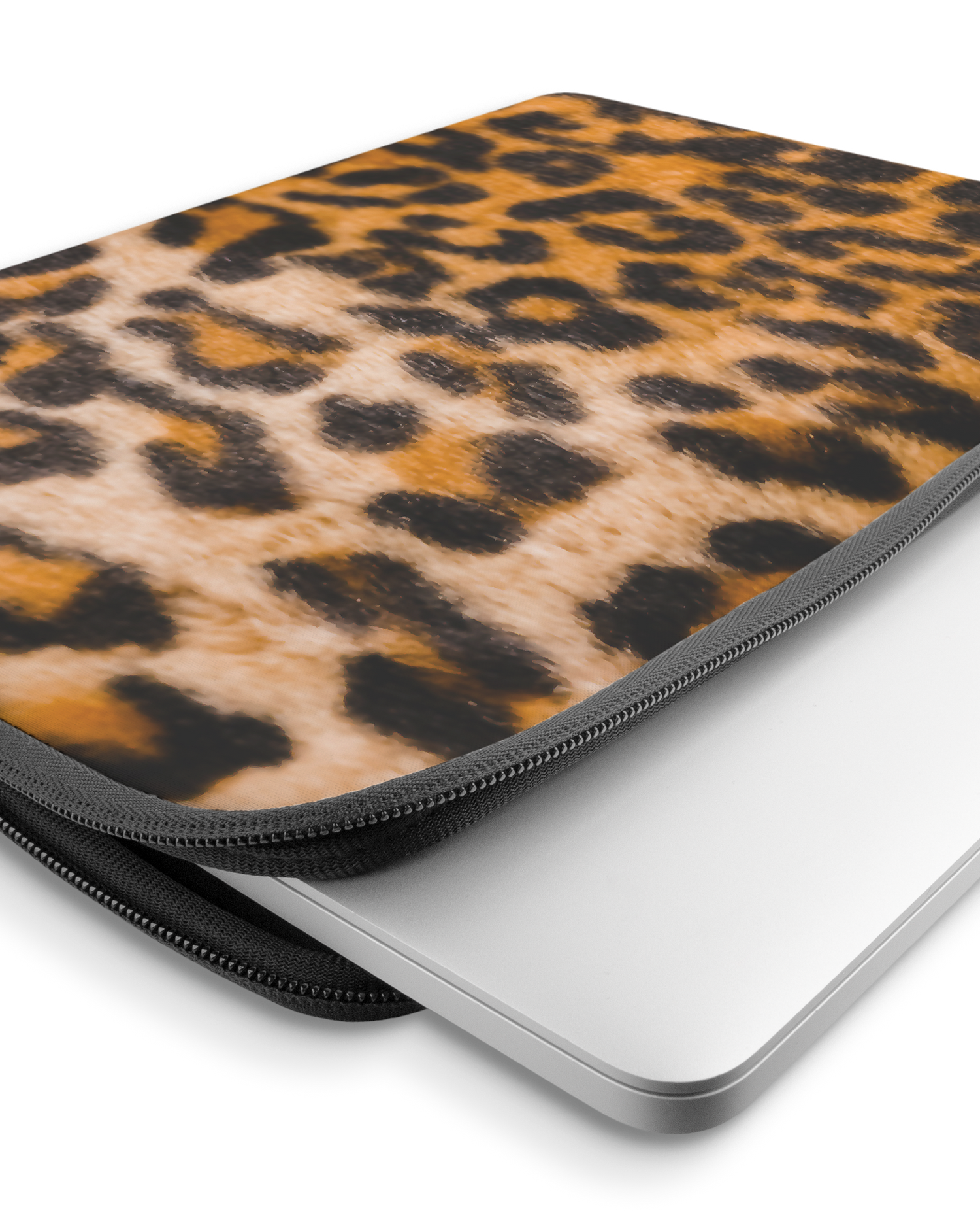 Leopard Pattern Laptophülle 15-16 Zoll mit Gerät im Inneren