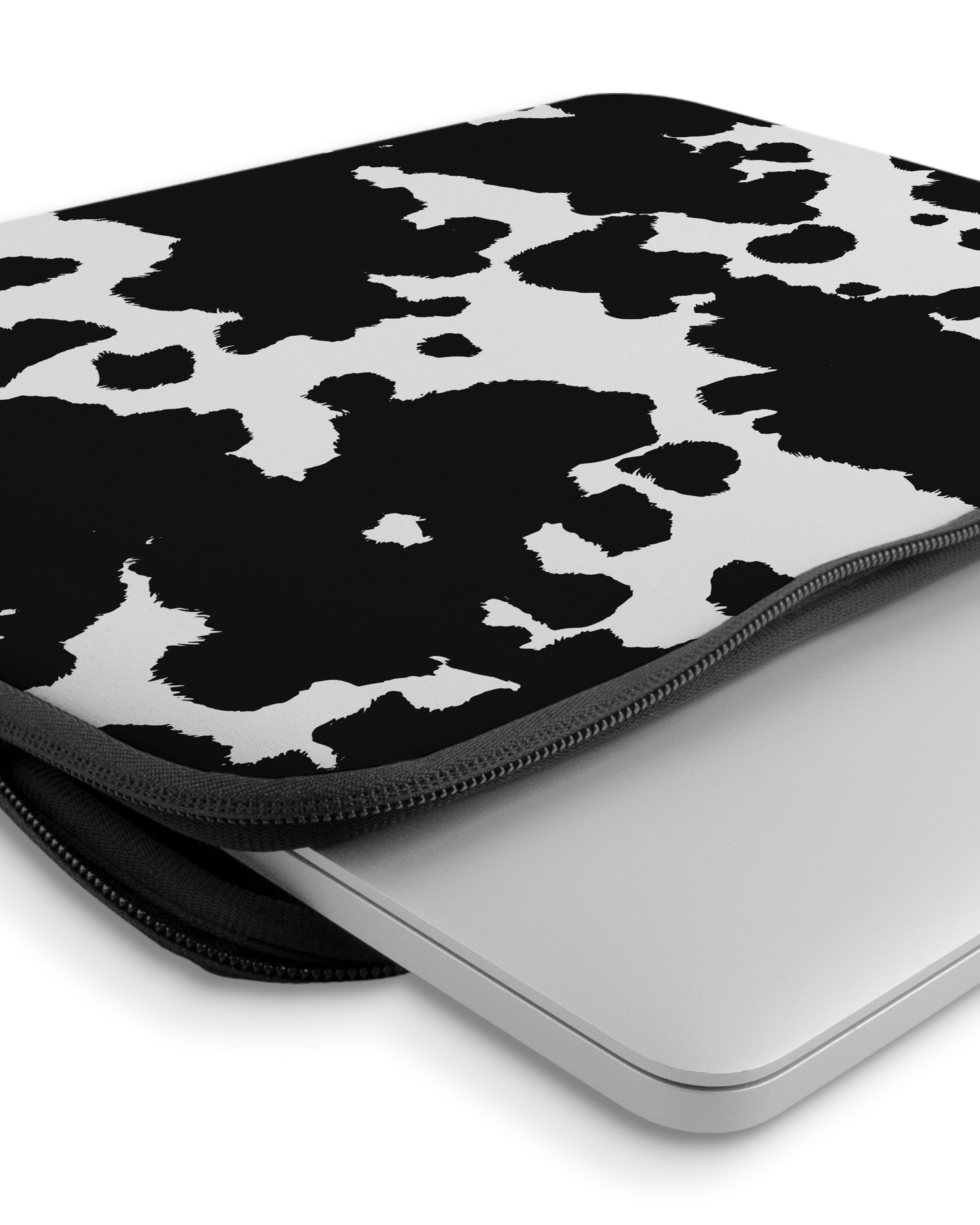 Cow Print Laptophülle 14-15 Zoll mit Gerät im Inneren