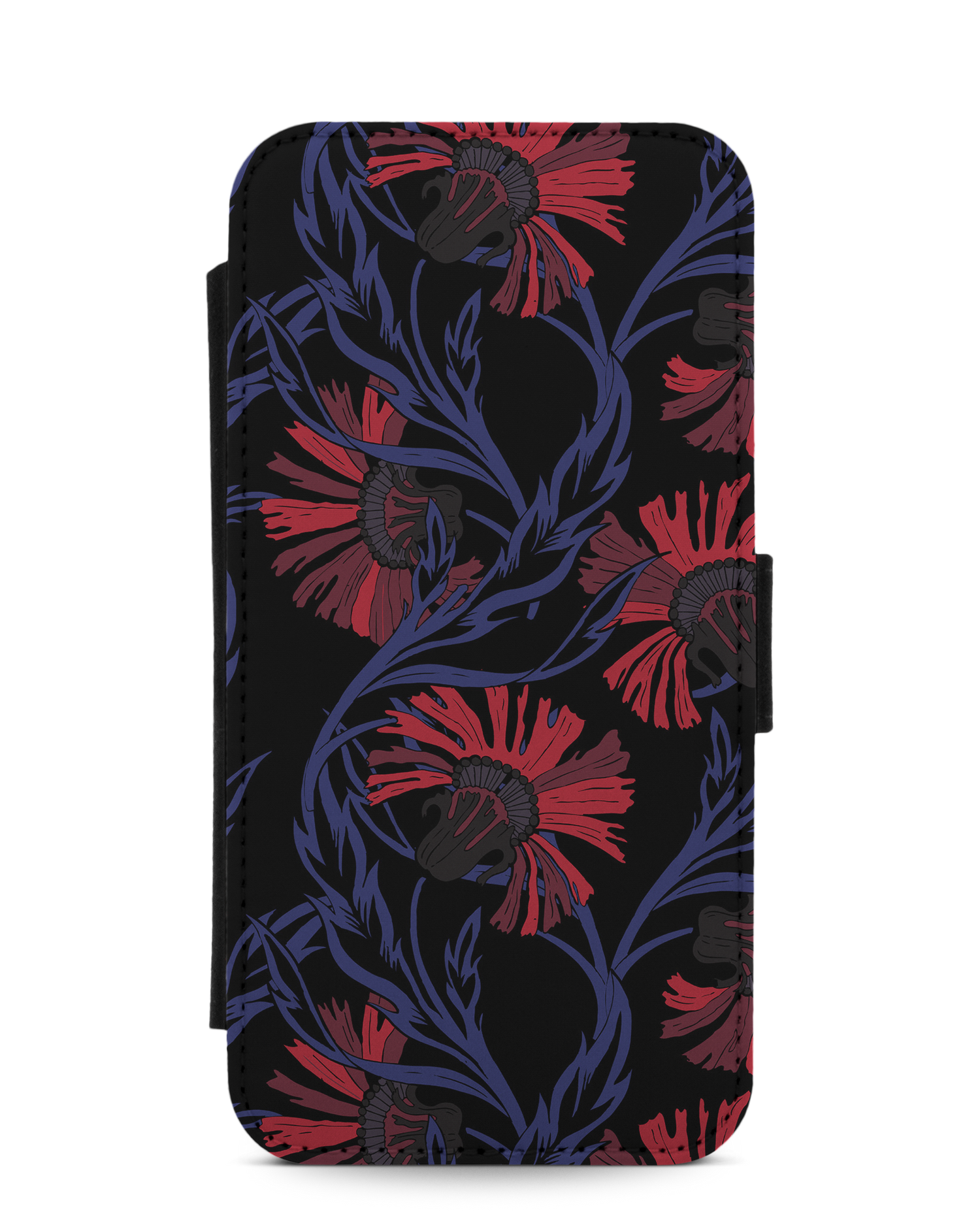 Midnight Floral Handy Klapphülle Apple iPhone 12, Apple iPhone 12 Pro: Vorderansicht