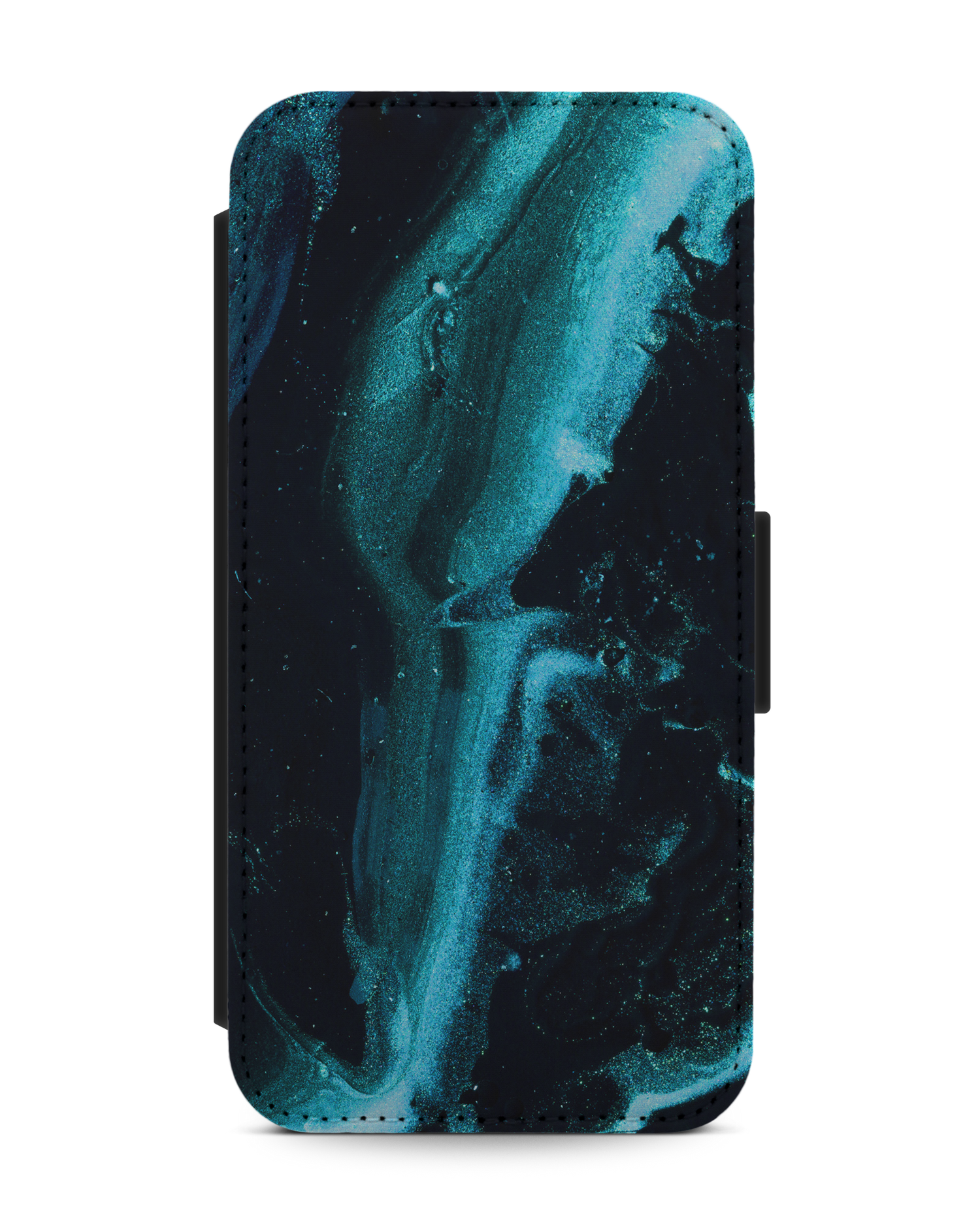 Deep Turquoise Sparkle Handy Klapphülle Apple iPhone 13 Pro: Vorderansicht