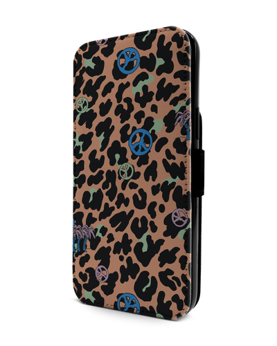 Leopard Peace Palms Handy Klapphülle Apple iPhone 13 Pro Max