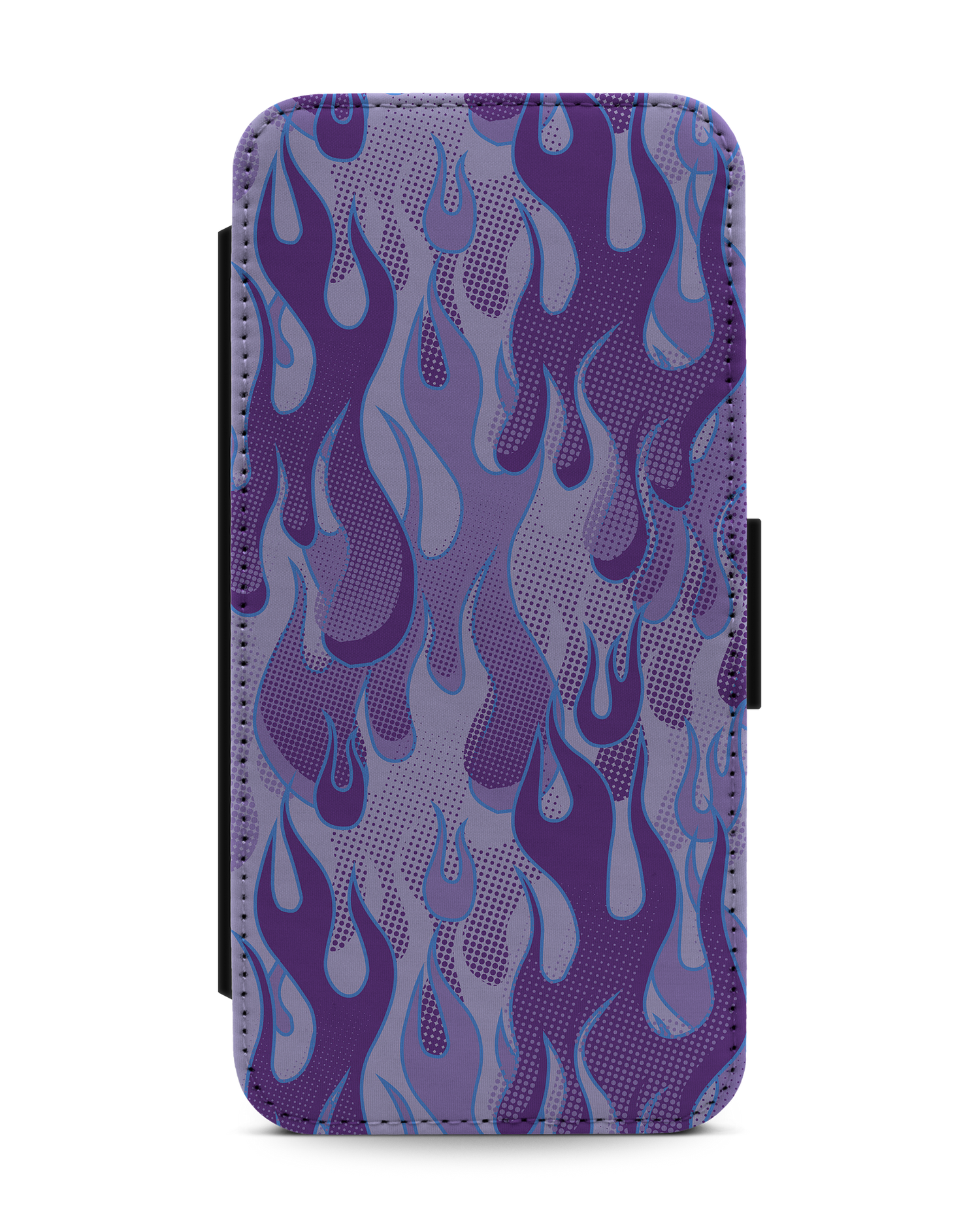 Purple Flames Handy Klapphülle Apple iPhone 13 Pro Max: Vorderansicht