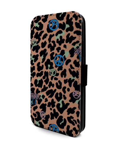 Leopard Peace Palms Handy Klapphülle Apple iPhone XR