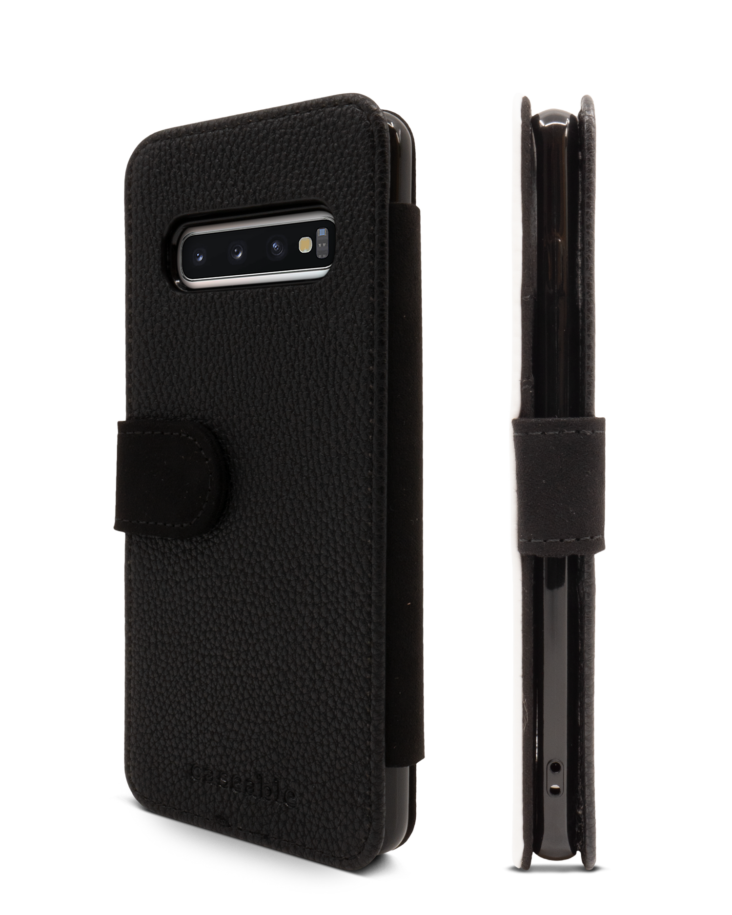 Carbon II Handy Klapphülle Samsung Galaxy S10: Seitenansicht