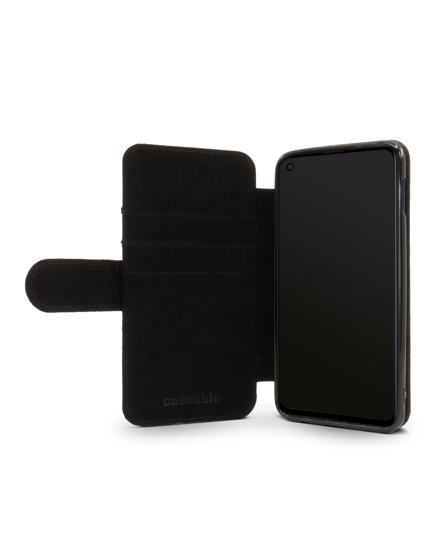 Carbon II Handy Klapphülle Samsung Galaxy S10e geöffnet