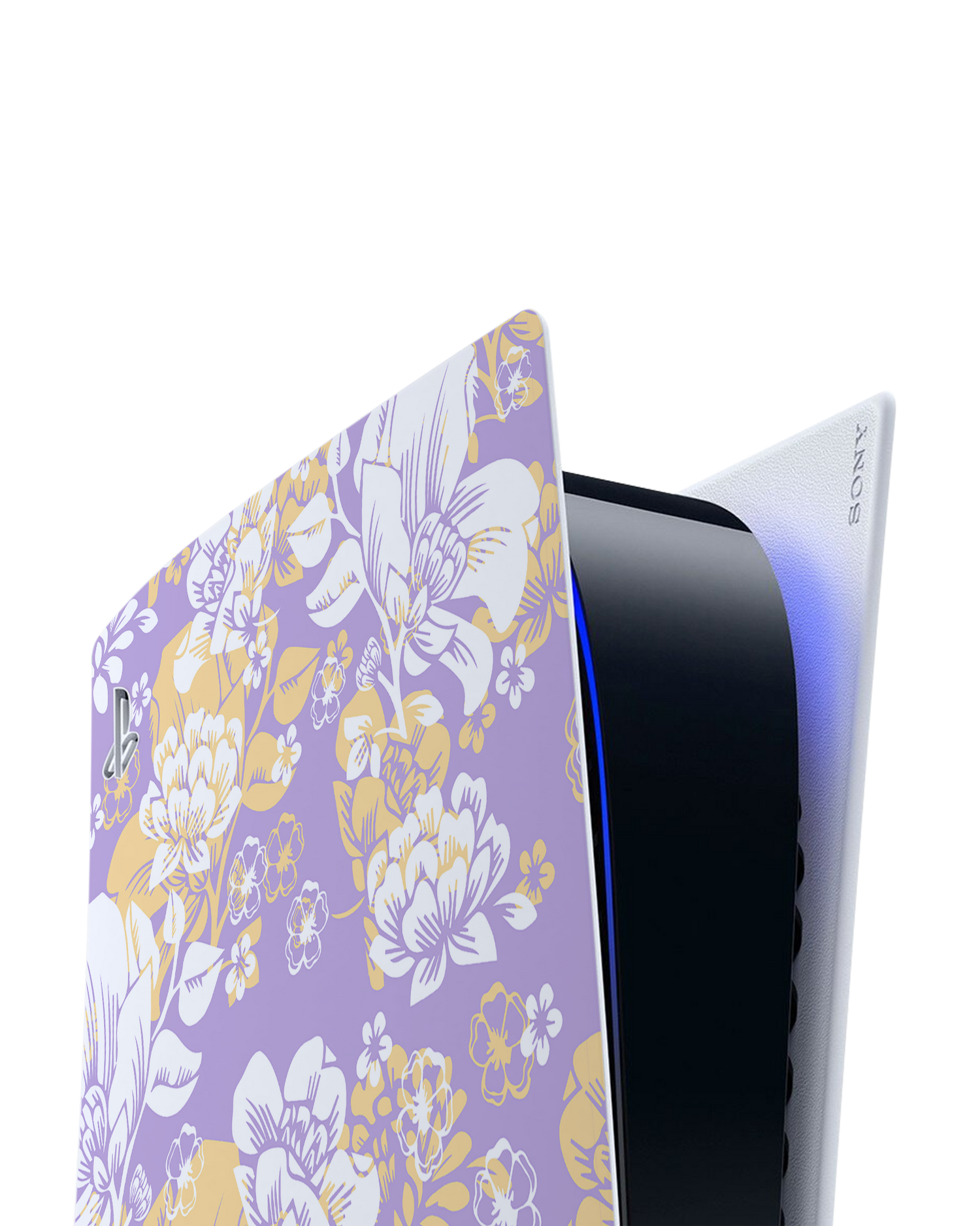 Lavender Floral Konsolen Aufkleber für Sony PlayStation 5 Digital Edition: Detailansicht