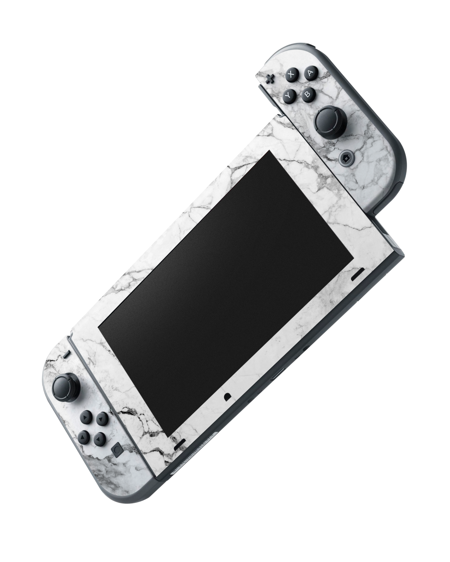 White Marble Konsolen Aufkleber für Nintendo Switch: Joy-Con wird abgenommen