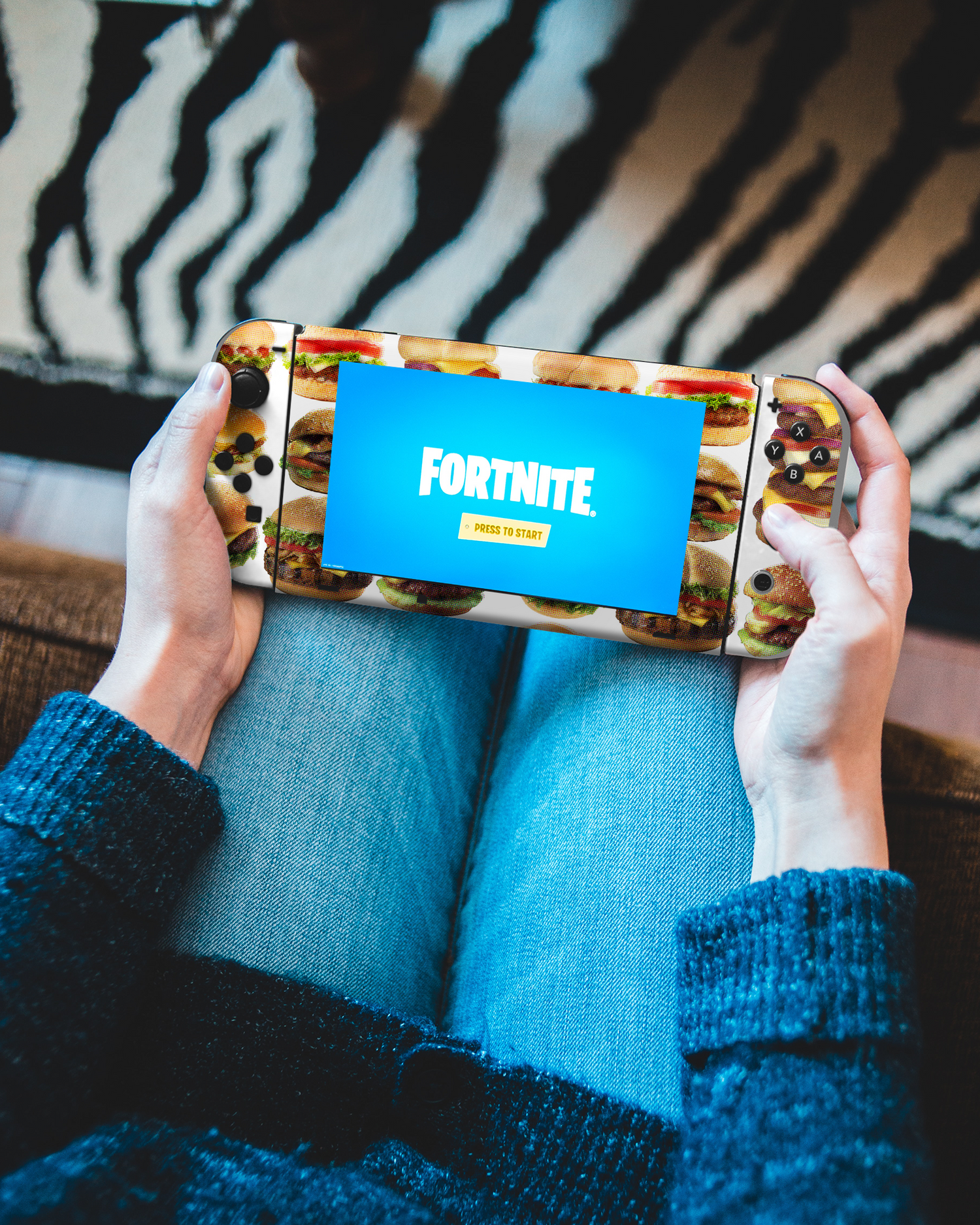 Burger Time Konsolen Aufkleber für Nintendo Switch: Spielen mit beklebter Konsole