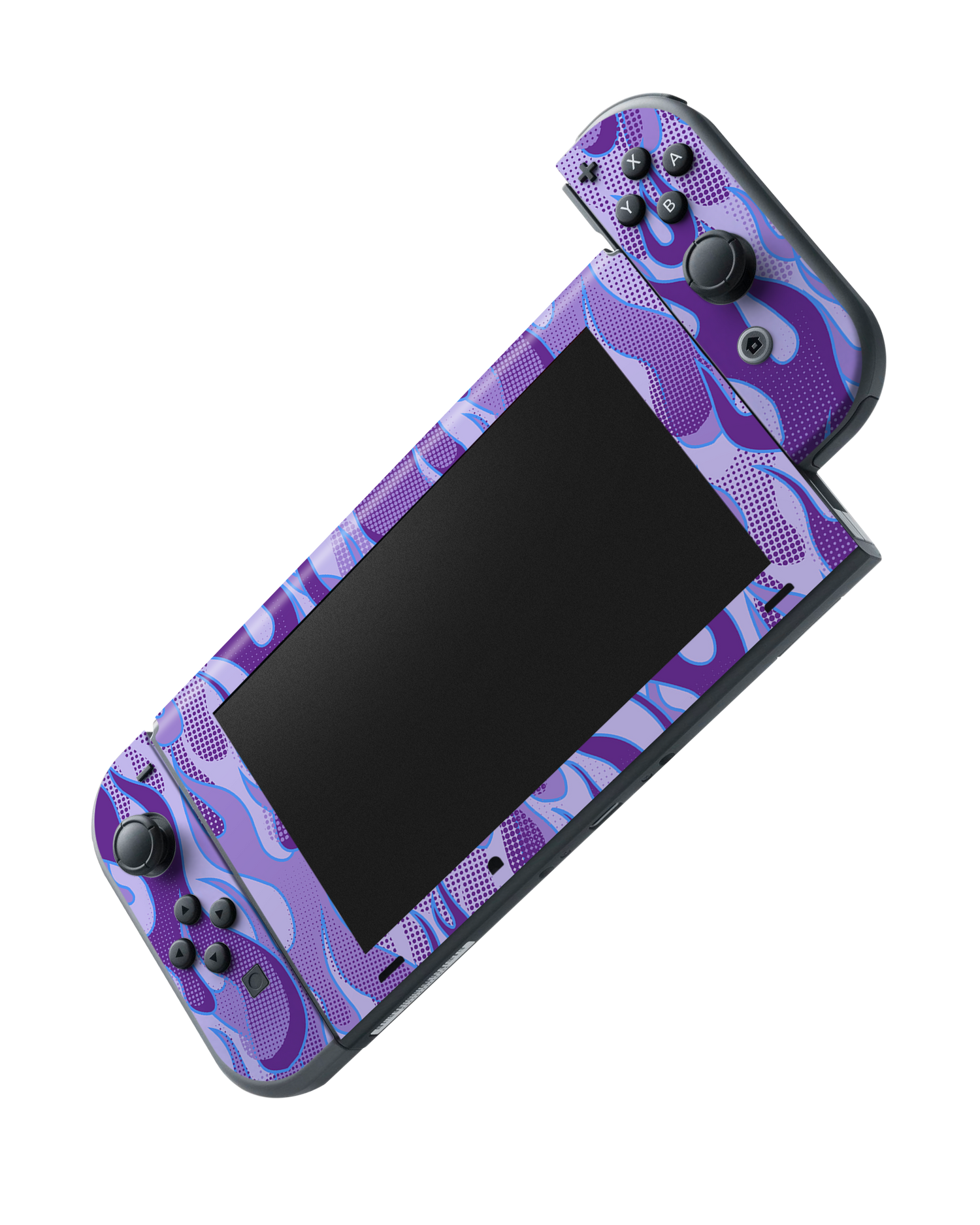 Purple Flames Konsolen Aufkleber für Nintendo Switch: Joy-Con wird abgenommen