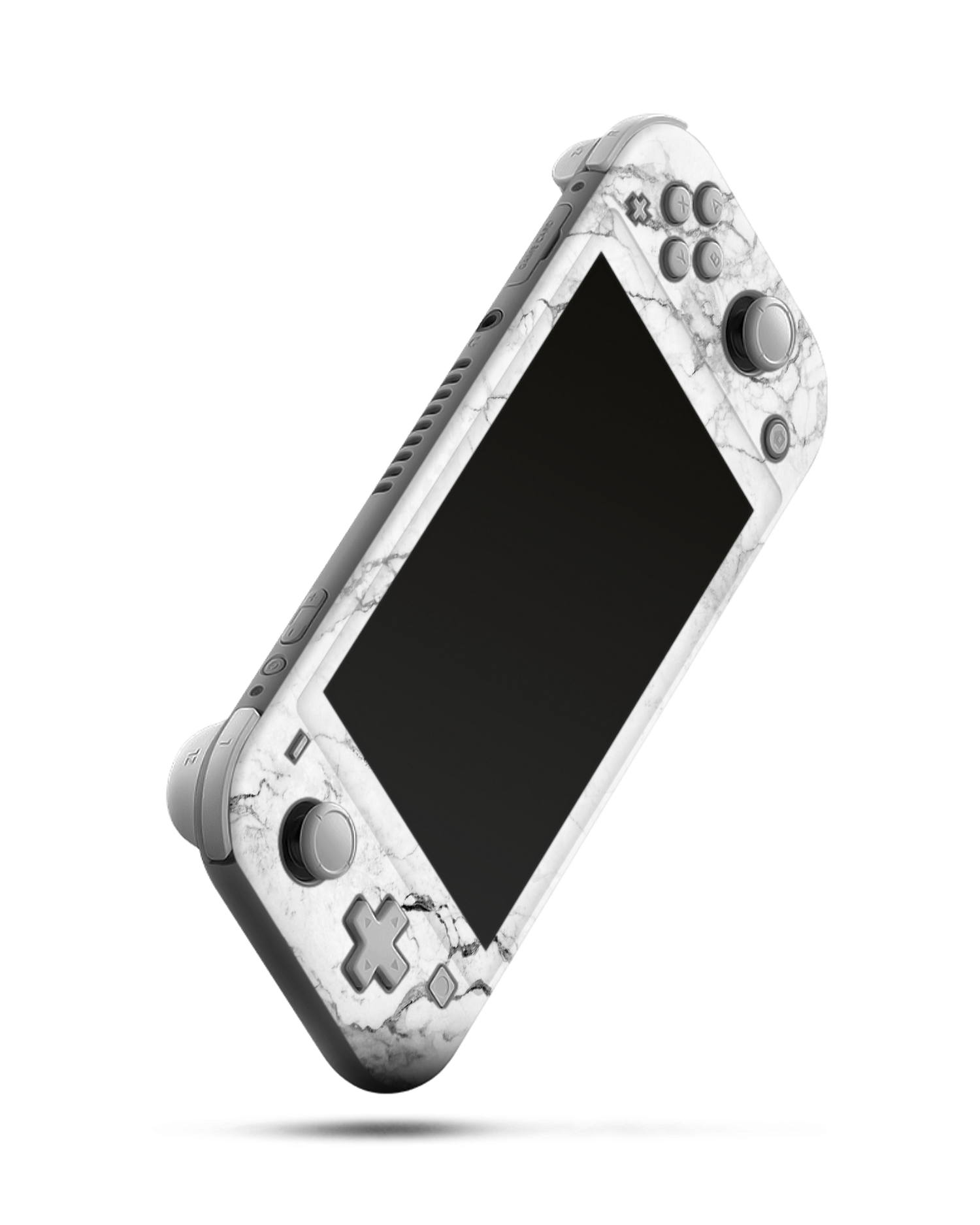 White Marble Konsolen Aufkleber für Nintendo Switch Lite: Seitenansicht