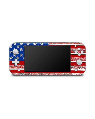 American Flag Color Konsolen Aufkleber für Nintendo Switch Lite: Frontansicht