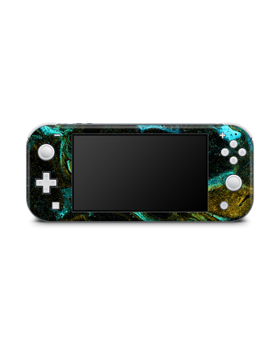 Mint Gold Marble Sparkle Konsolen Aufkleber für Nintendo Switch Lite: Frontansicht