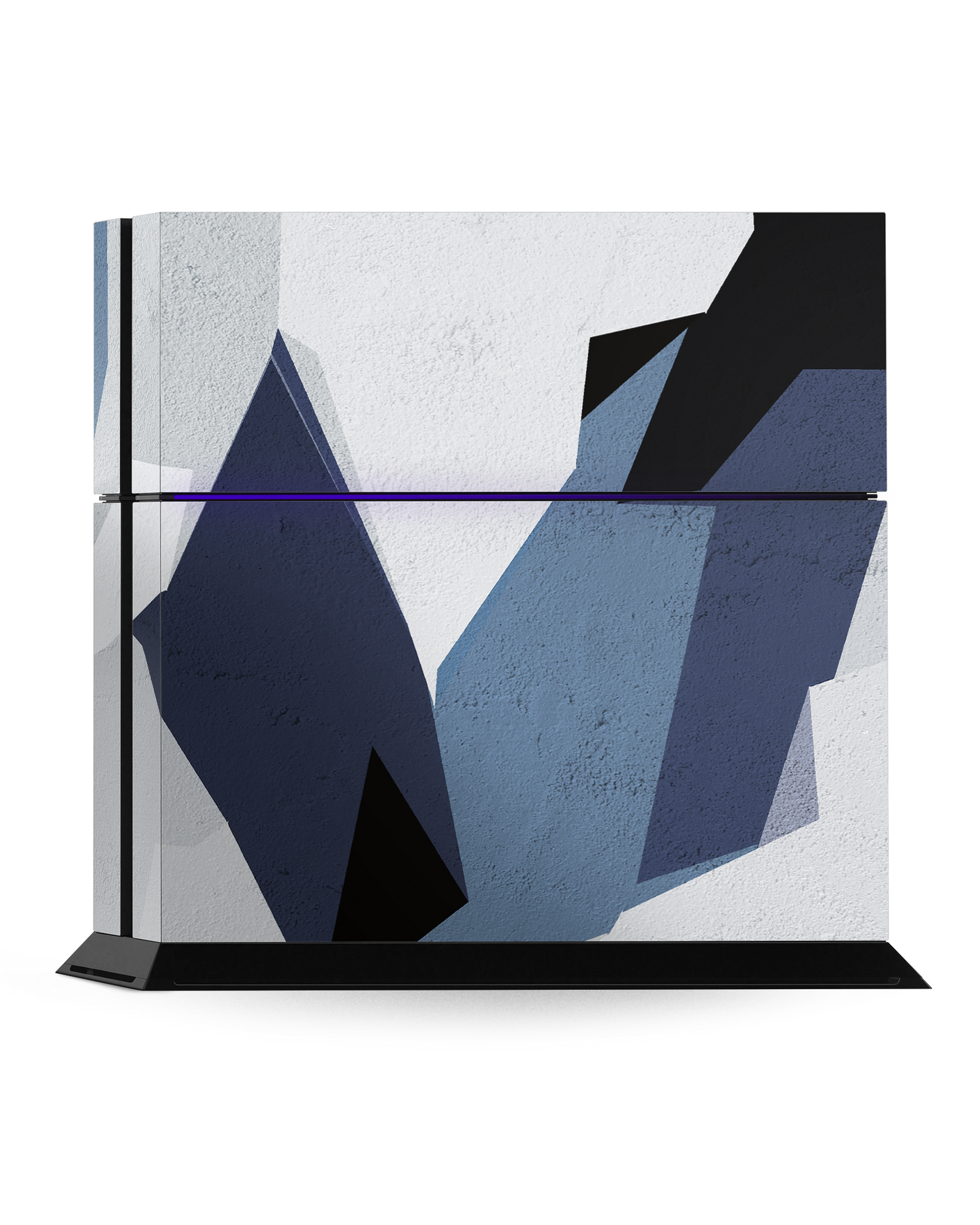 Geometric Camo Blue Konsolen Aufkleber für Sony PlayStation 4 stehend